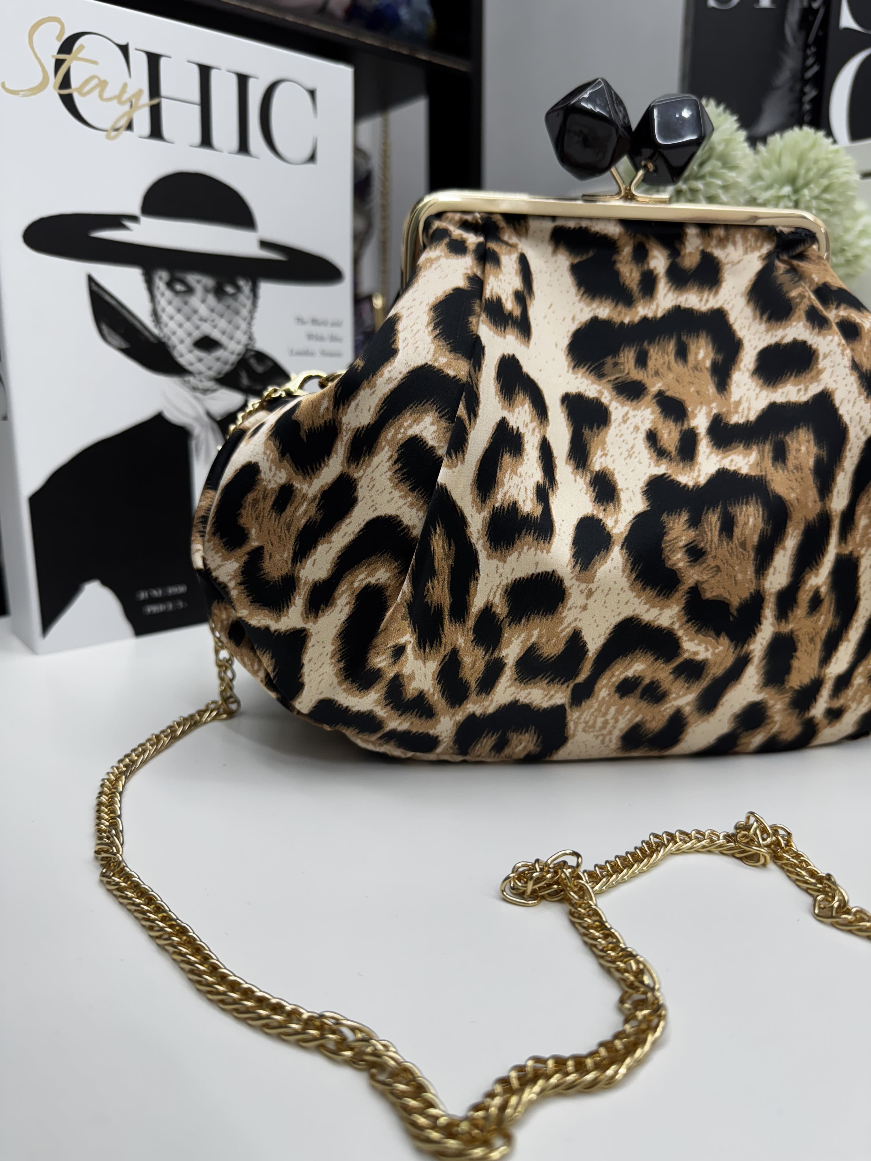Borsa clutch maculata in cotone