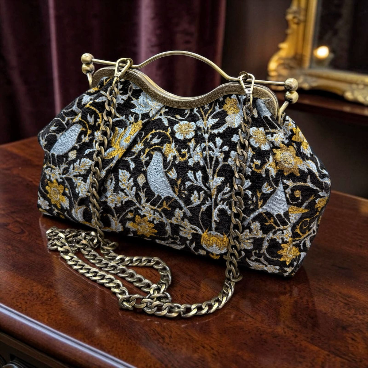 Borsa Clutch "Belle Époque Bag" in Tessuto Jacquard con Tracolla