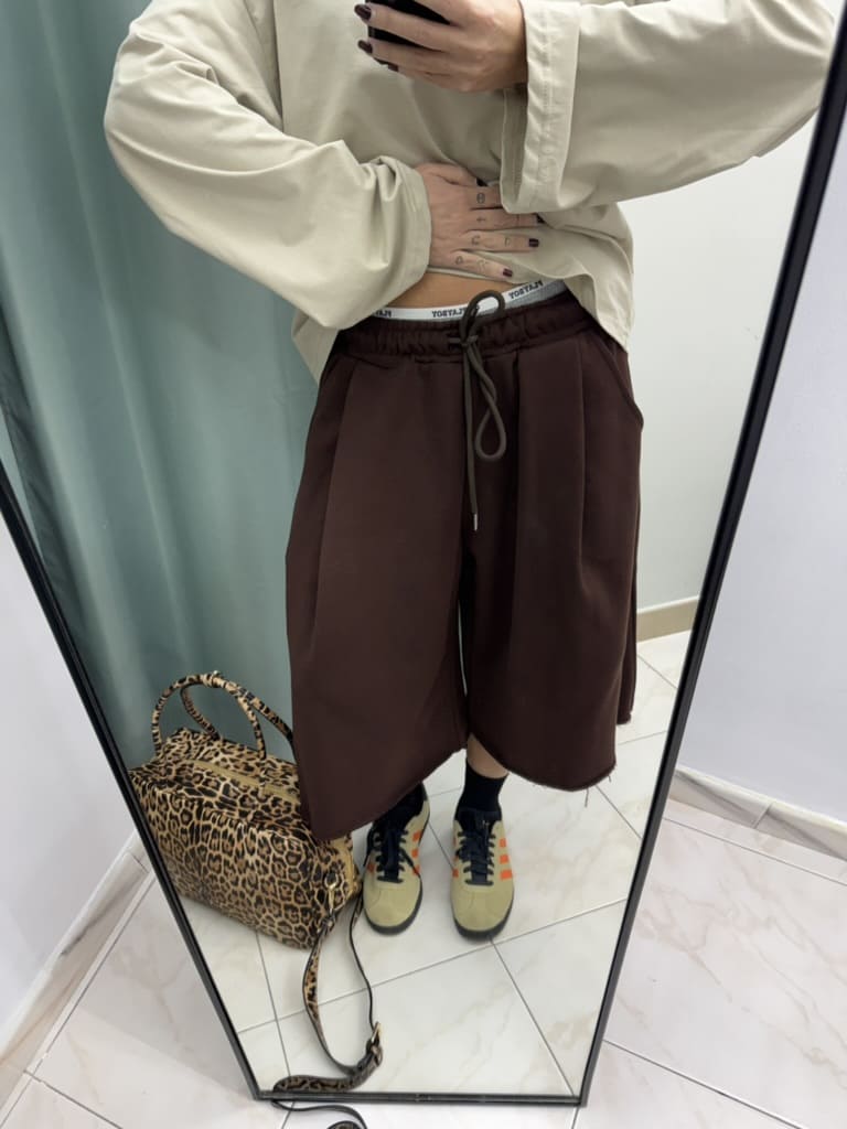 Jorts Balloon in Tuta di Cotone Garzato con Elastico e Coulisse