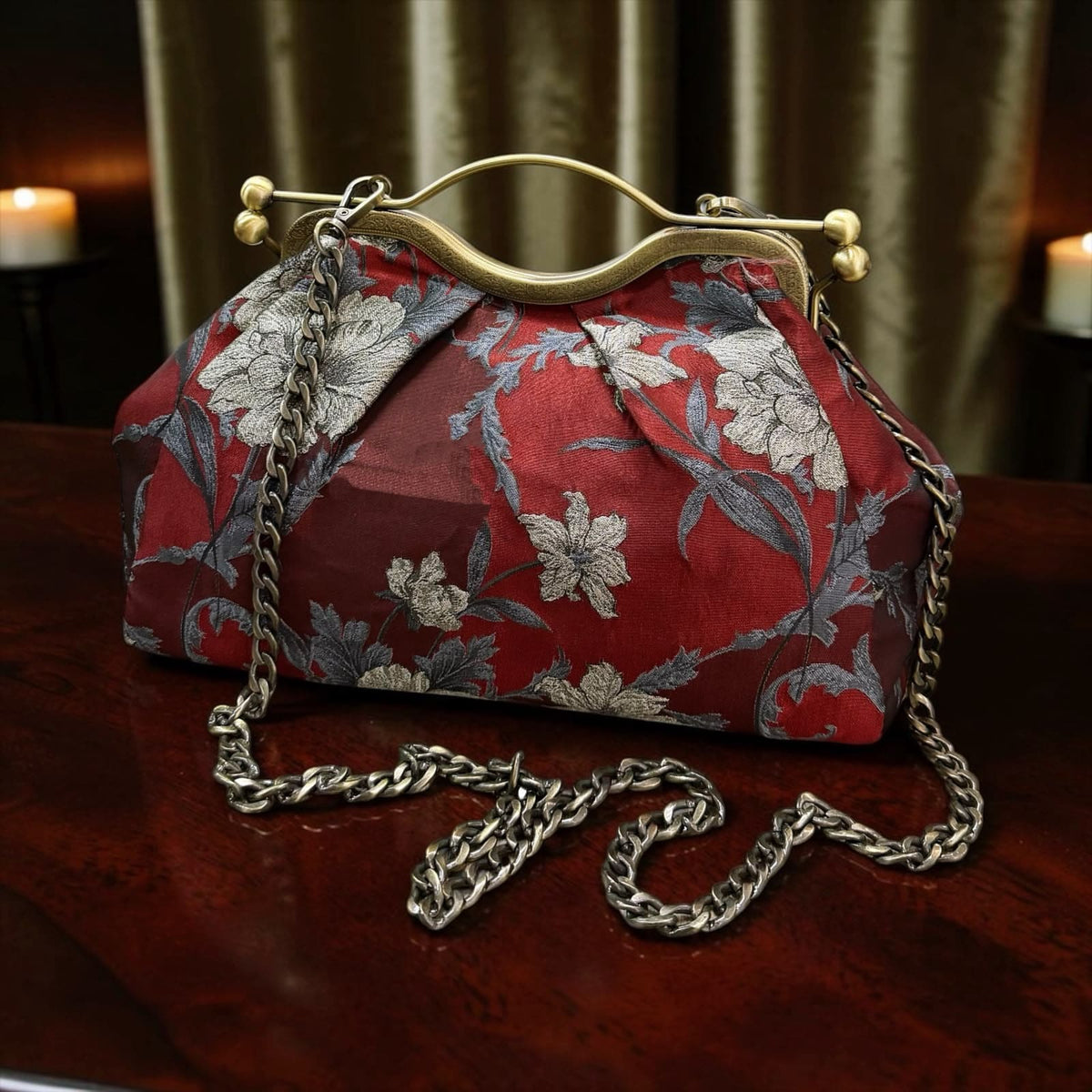 Borsa Clutch "Belle Époque Bag" in Tessuto Jacquard con Tracolla