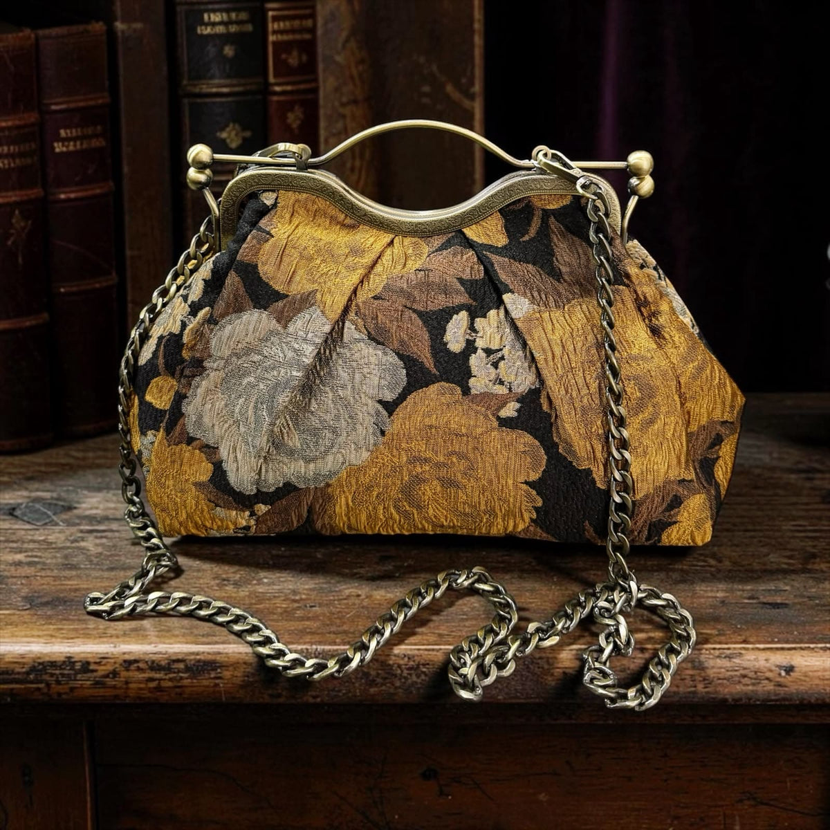 Borsa Clutch "Belle Époque Bag" in Tessuto Jacquard con Tracolla