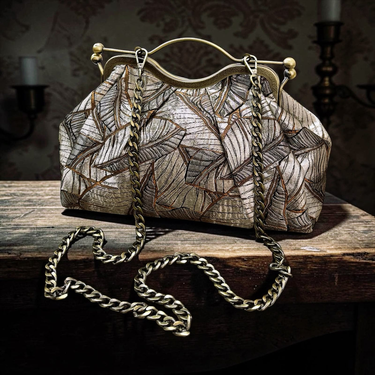 Borsa Clutch "Belle Époque Bag" in Tessuto Jacquard con Tracolla