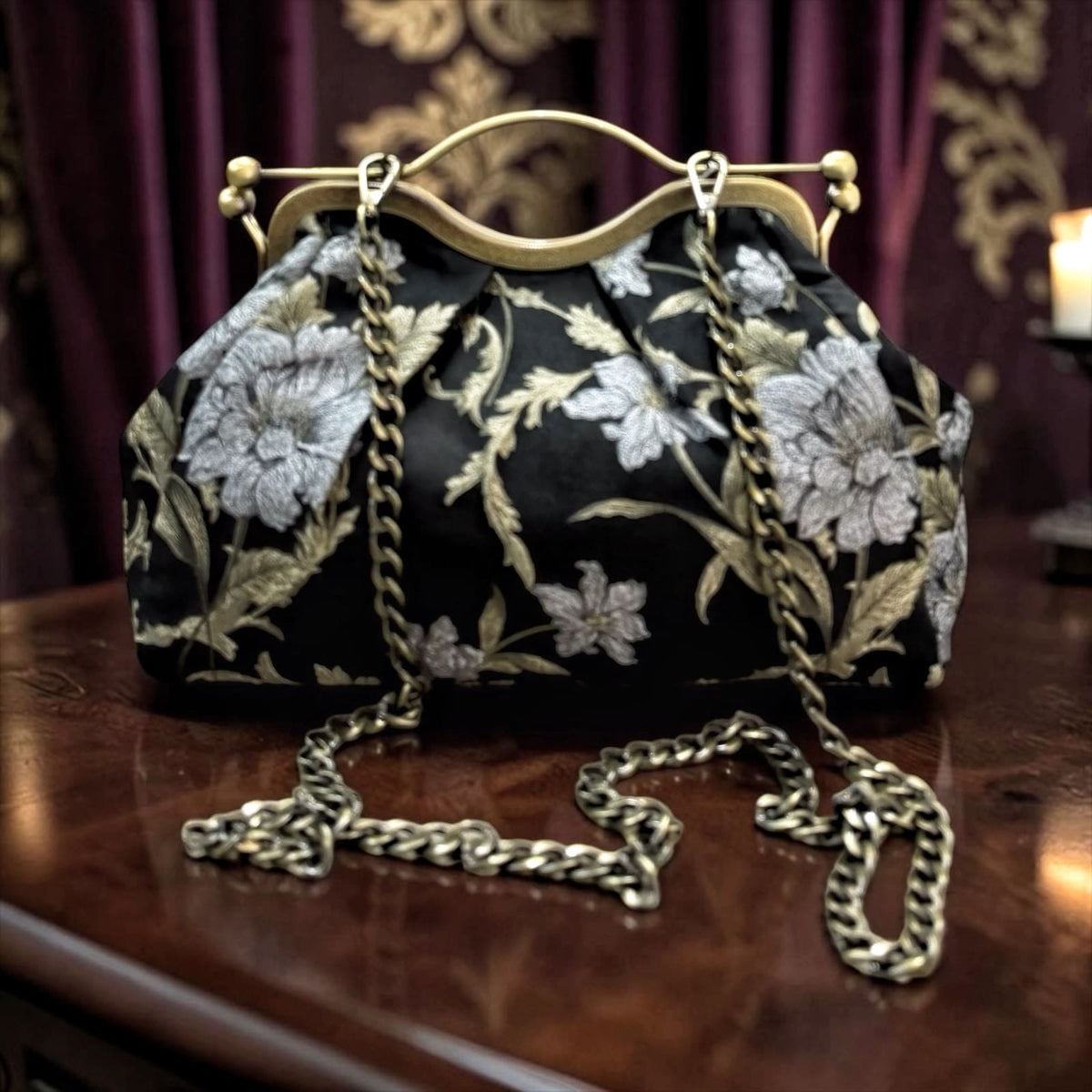 Borsa Clutch "Belle Époque Bag" in Tessuto Jacquard con Tracolla