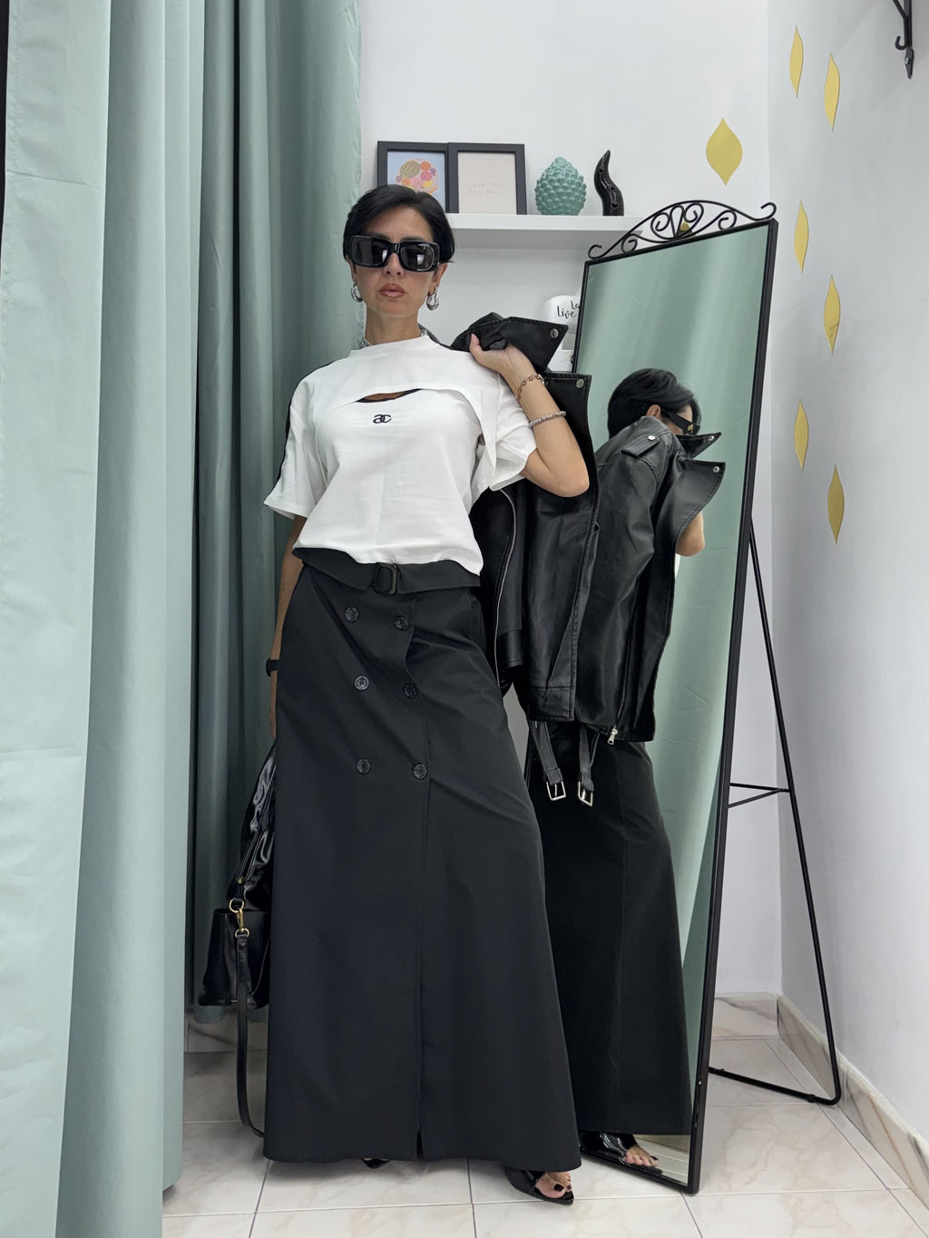 Set T-Shirt 2 Pezzi in Cotone: Canotta con Coprispalle e Bande Laterali