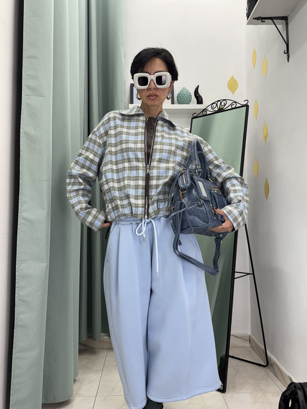 Bomber leggero "Spring/Autumn Plaid" – 100% Cotone Fantasia a Quadri