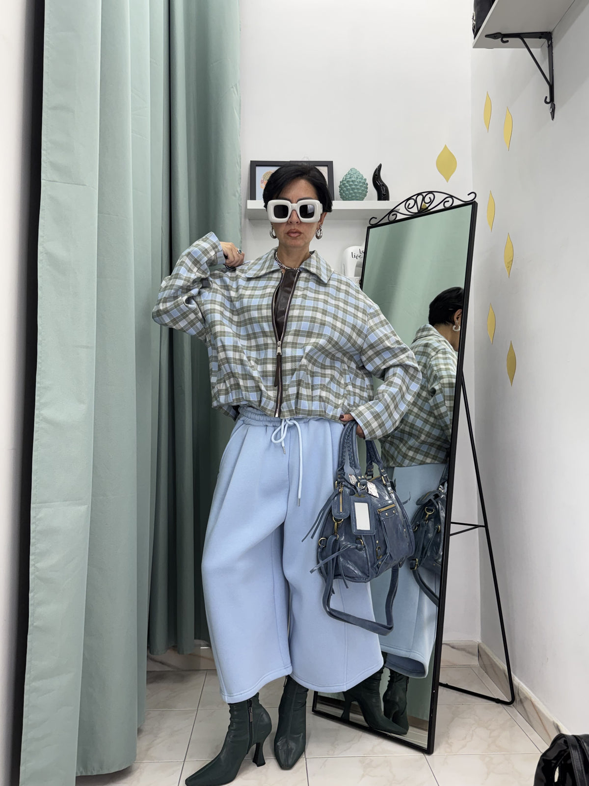 Bomber leggero "Spring/Autumn Plaid" – 100% Cotone Fantasia a Quadri