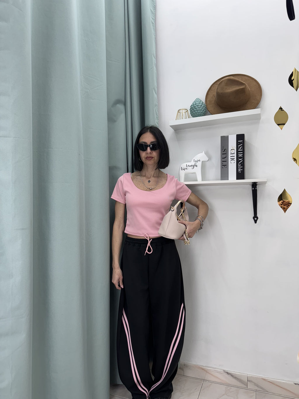 Set Sportivo "Double Stripe" – Crop Top & Pantalone Balloon