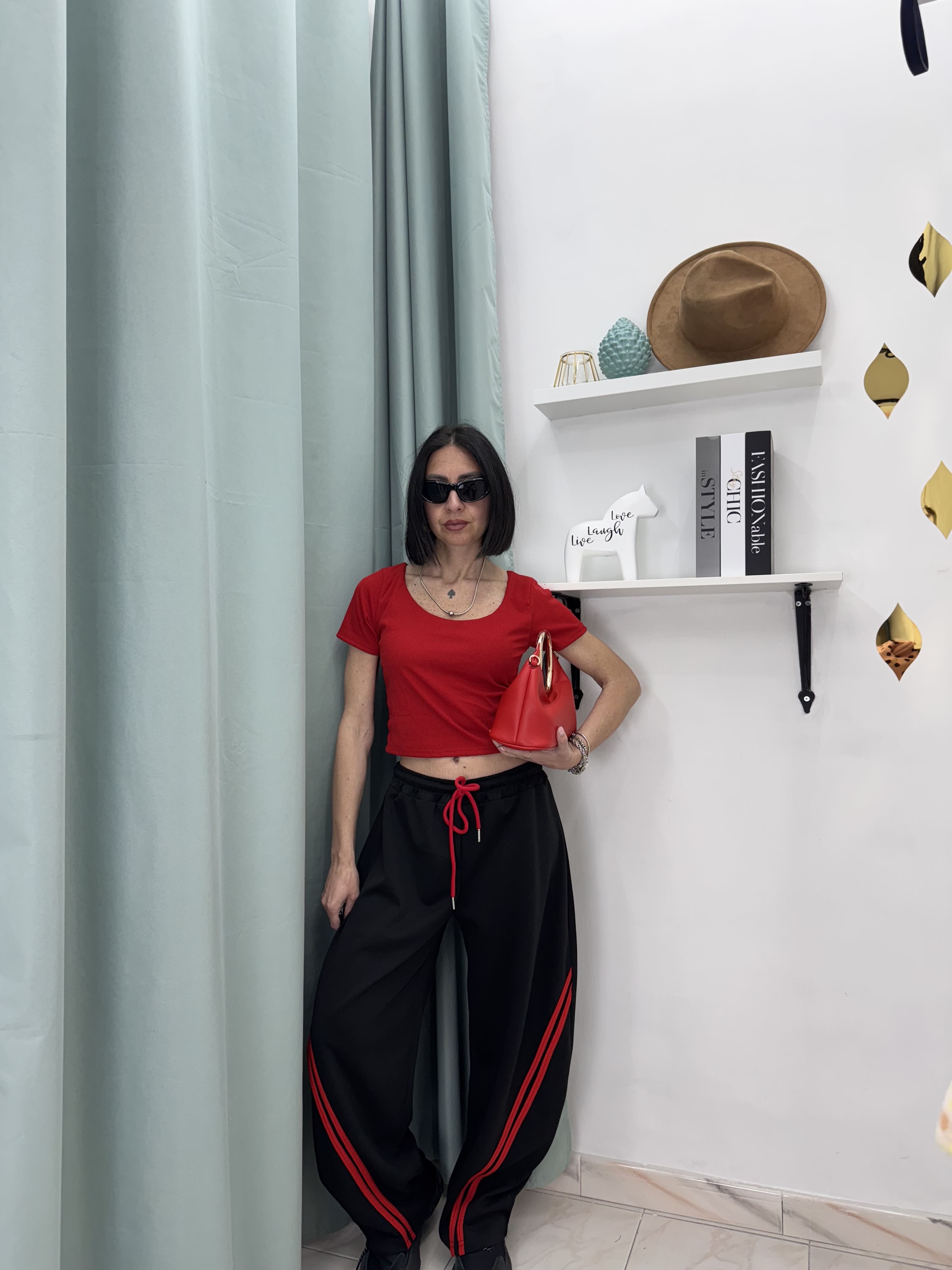 Set Sportivo "Double Stripe" – Crop Top & Pantalone Balloon