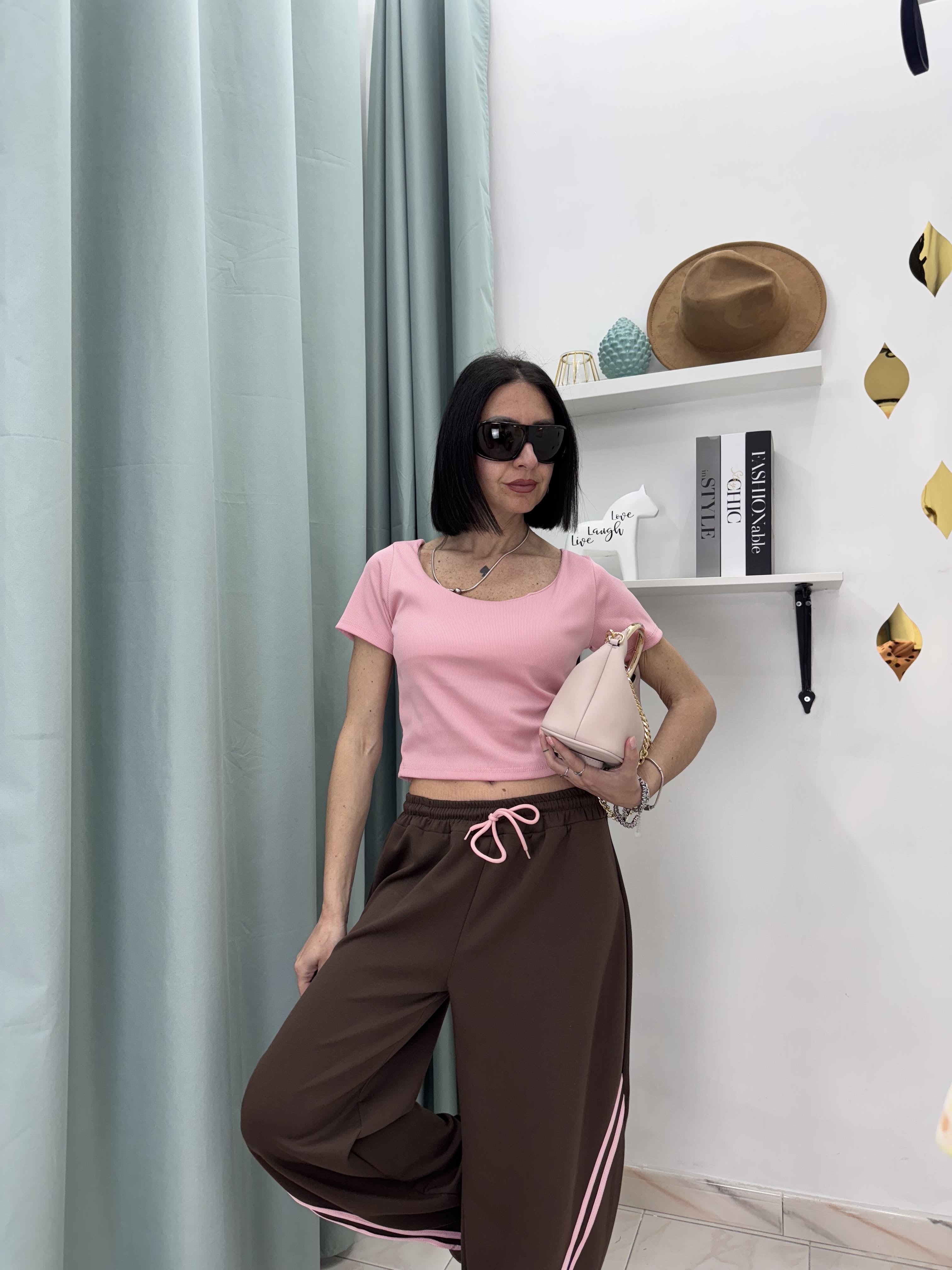 Set Sportivo "Double Stripe" – Crop Top & Pantalone Balloon