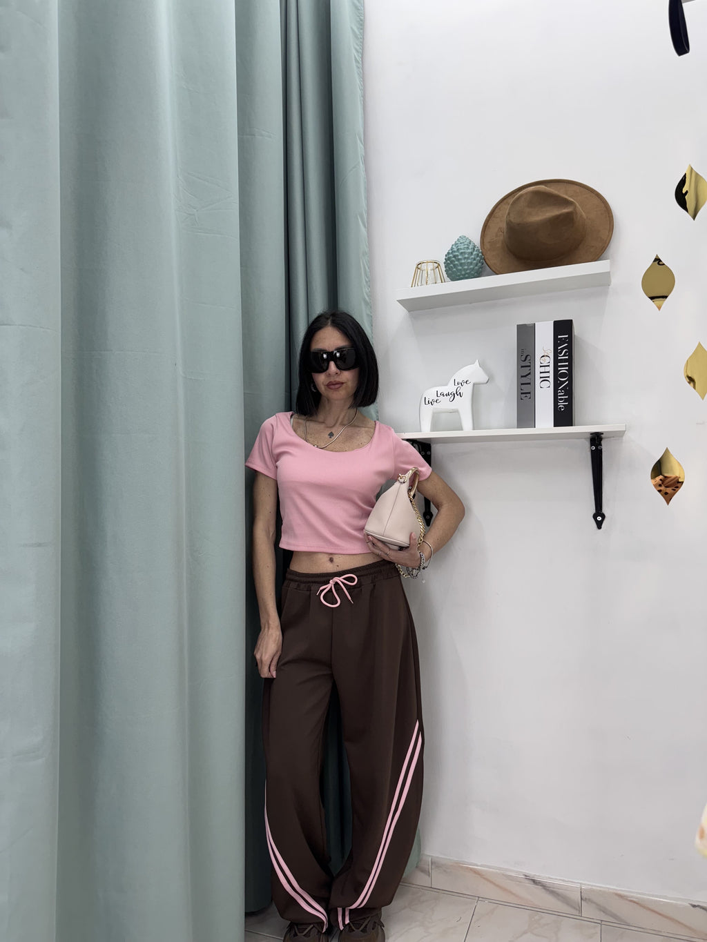 Set Sportivo "Double Stripe" – Crop Top & Pantalone Balloon