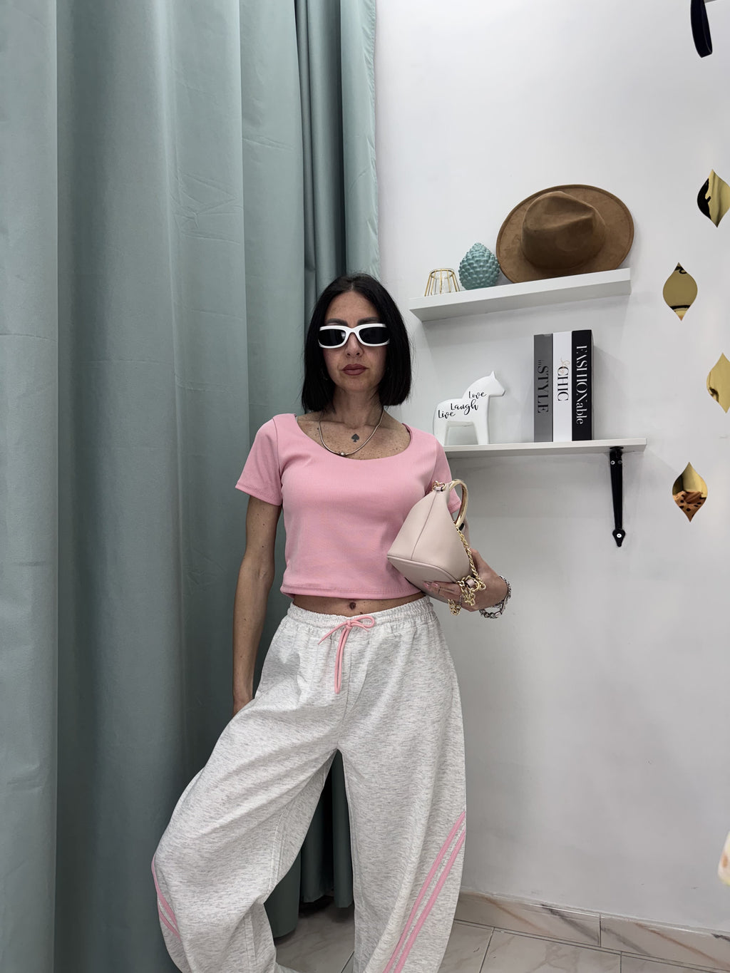 Set Sportivo "Double Stripe" – Crop Top & Pantalone Balloon
