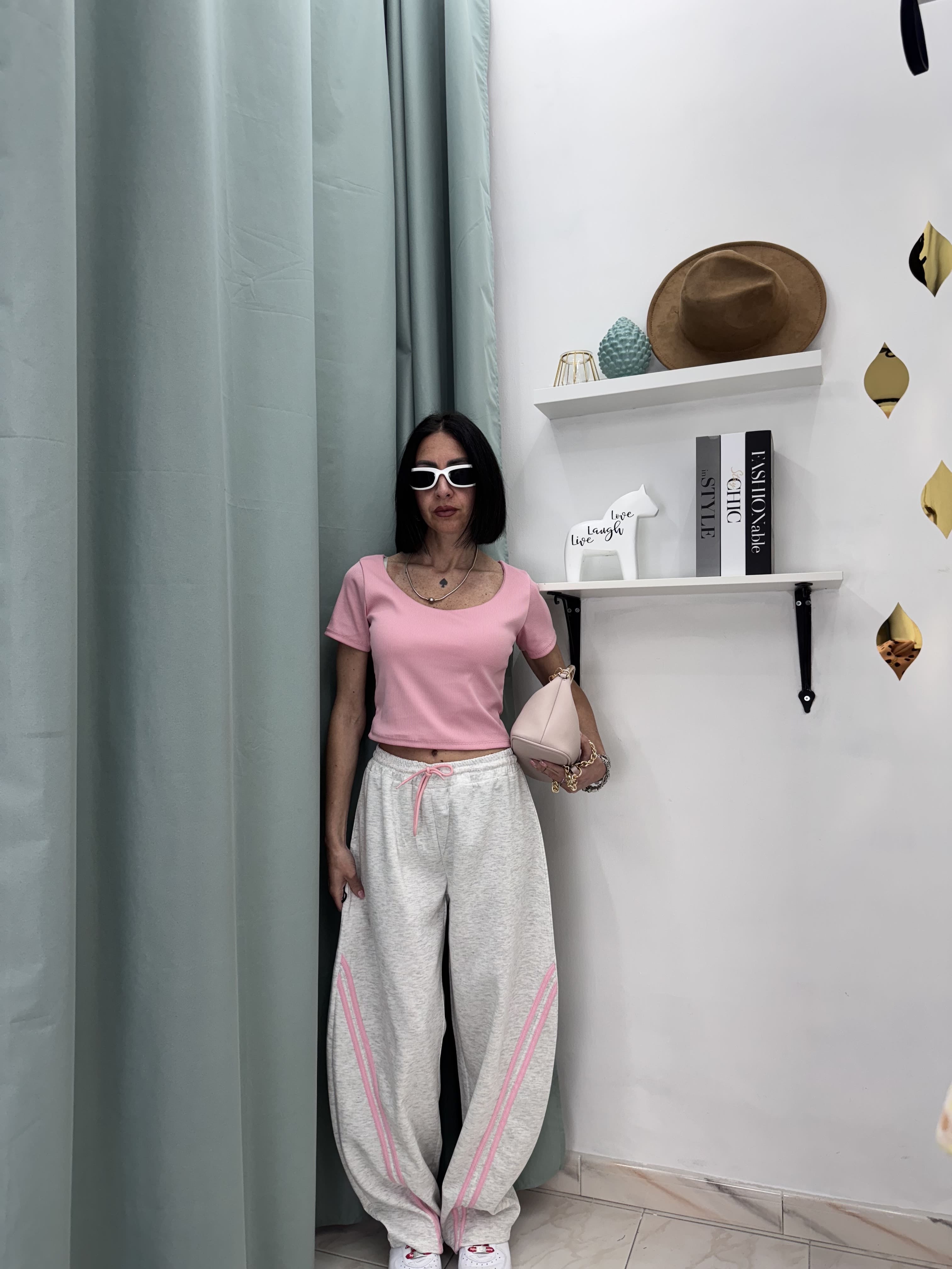Set Sportivo "Double Stripe" – Crop Top & Pantalone Balloon