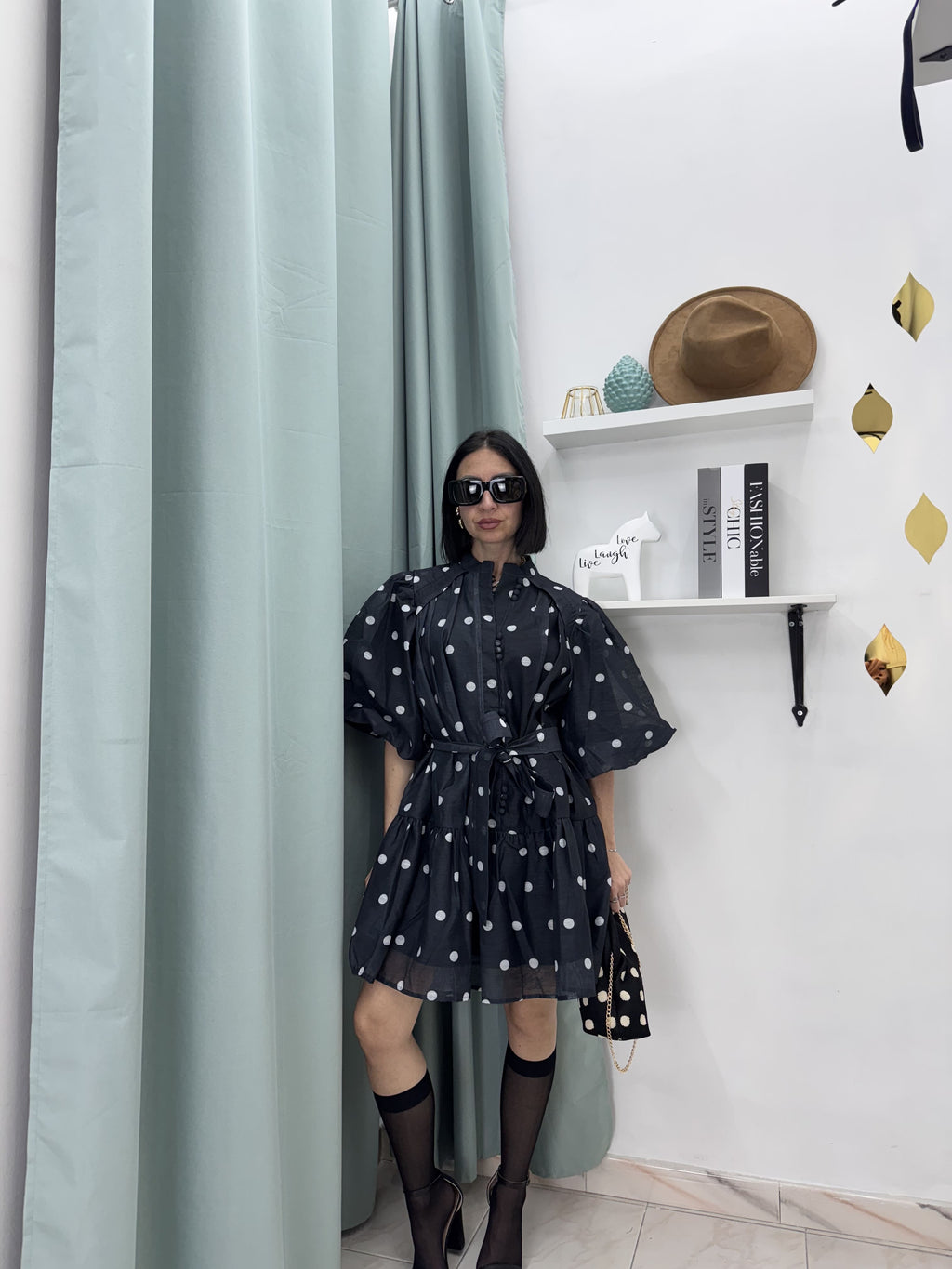 Abito Mini "Polka Dot" in Organza – Romanticismo e Volume Chic