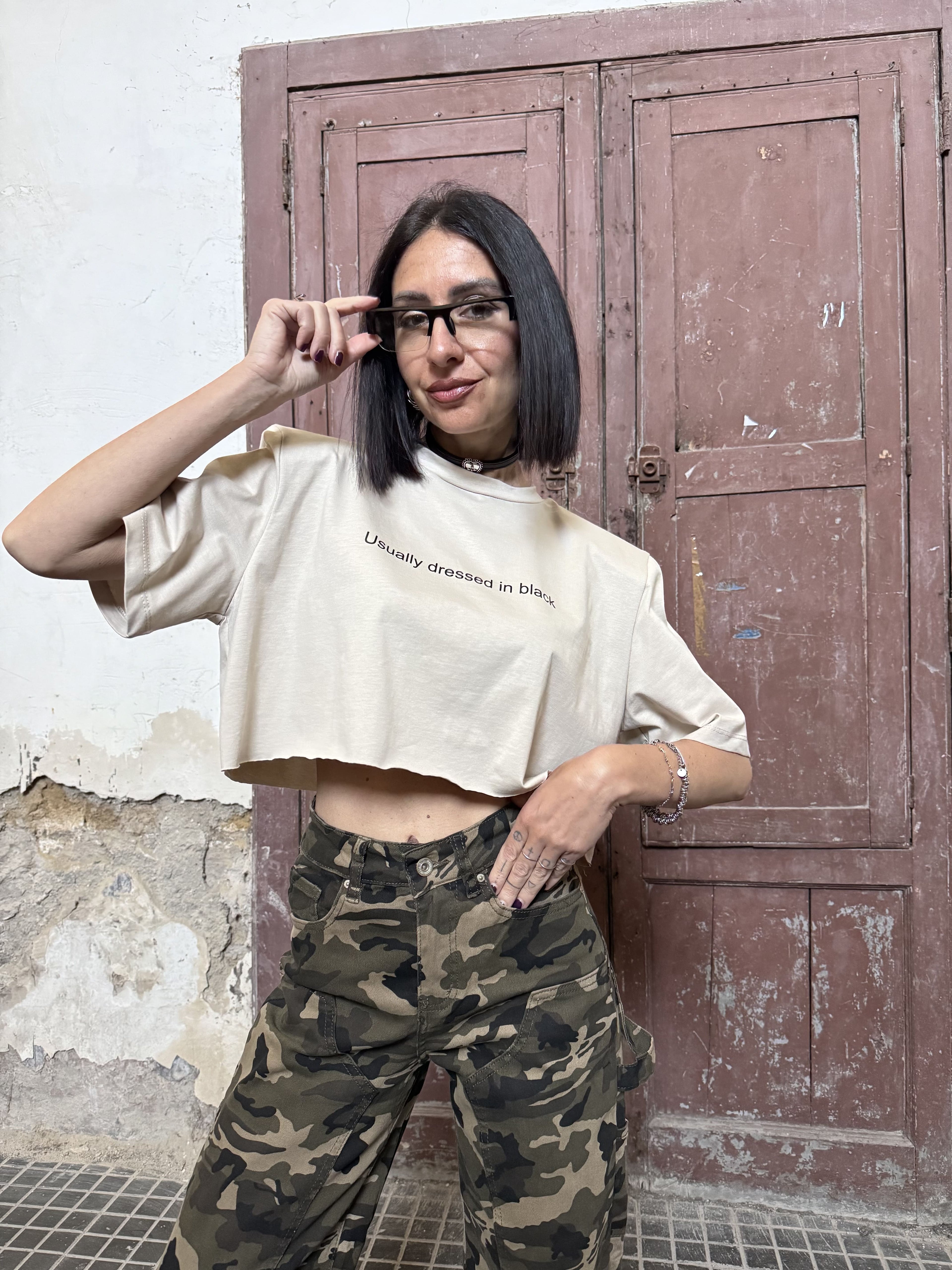Crop Top Just West con Spalline Imbottite – 100% Cotone