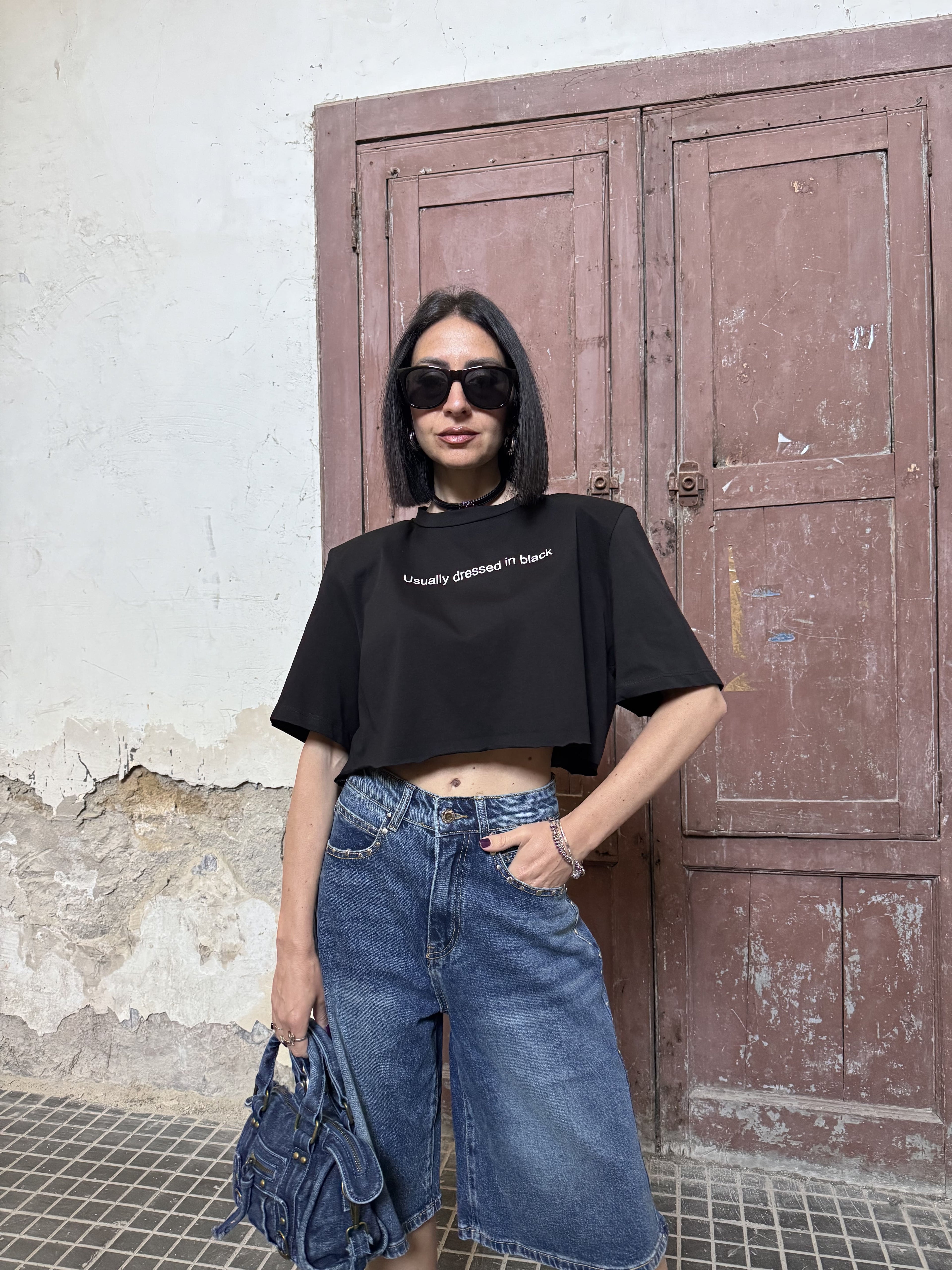 Crop Top Just West con Spalline Imbottite – 100% Cotone