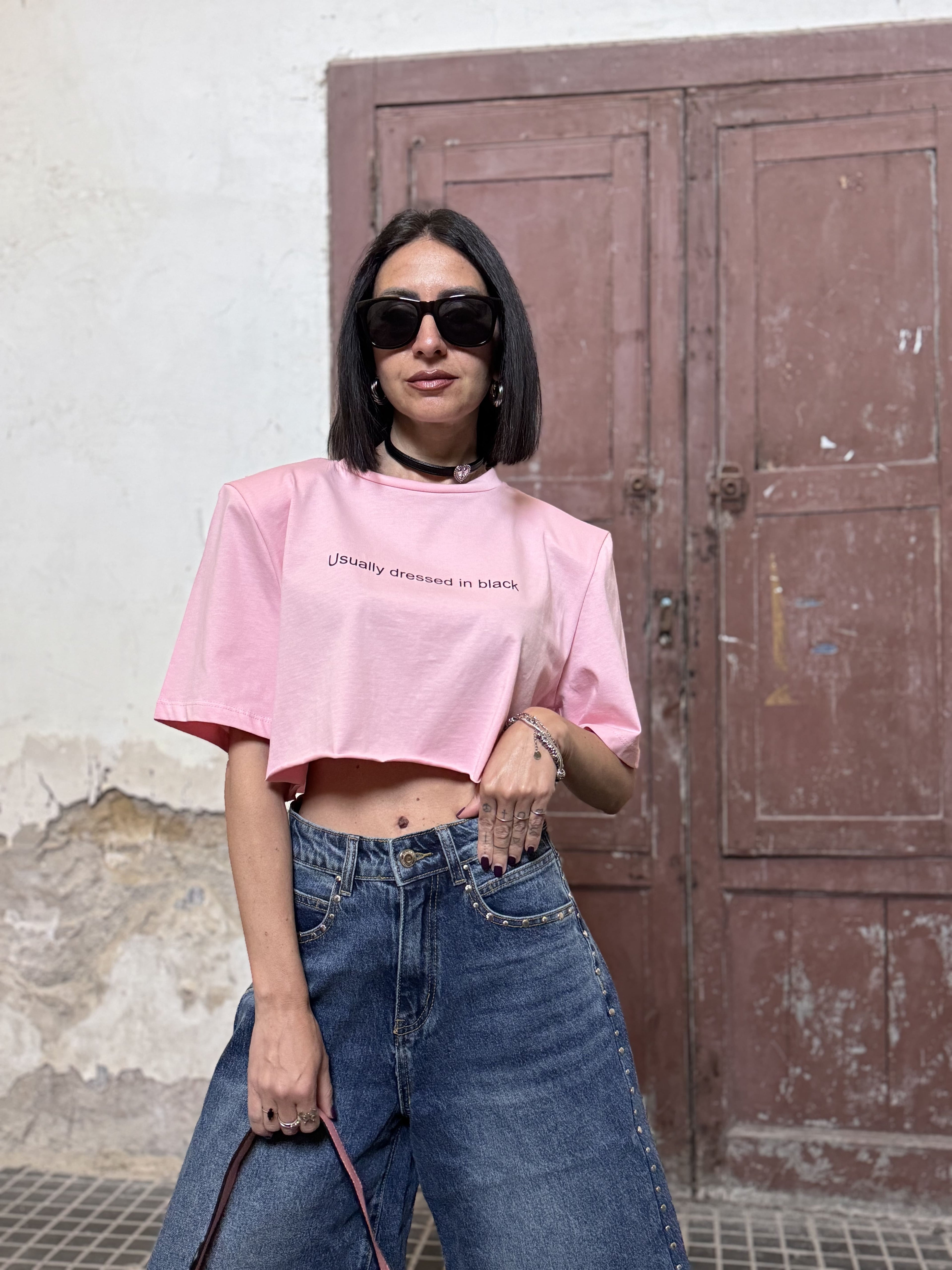 Crop Top Just West con Spalline Imbottite – 100% Cotone