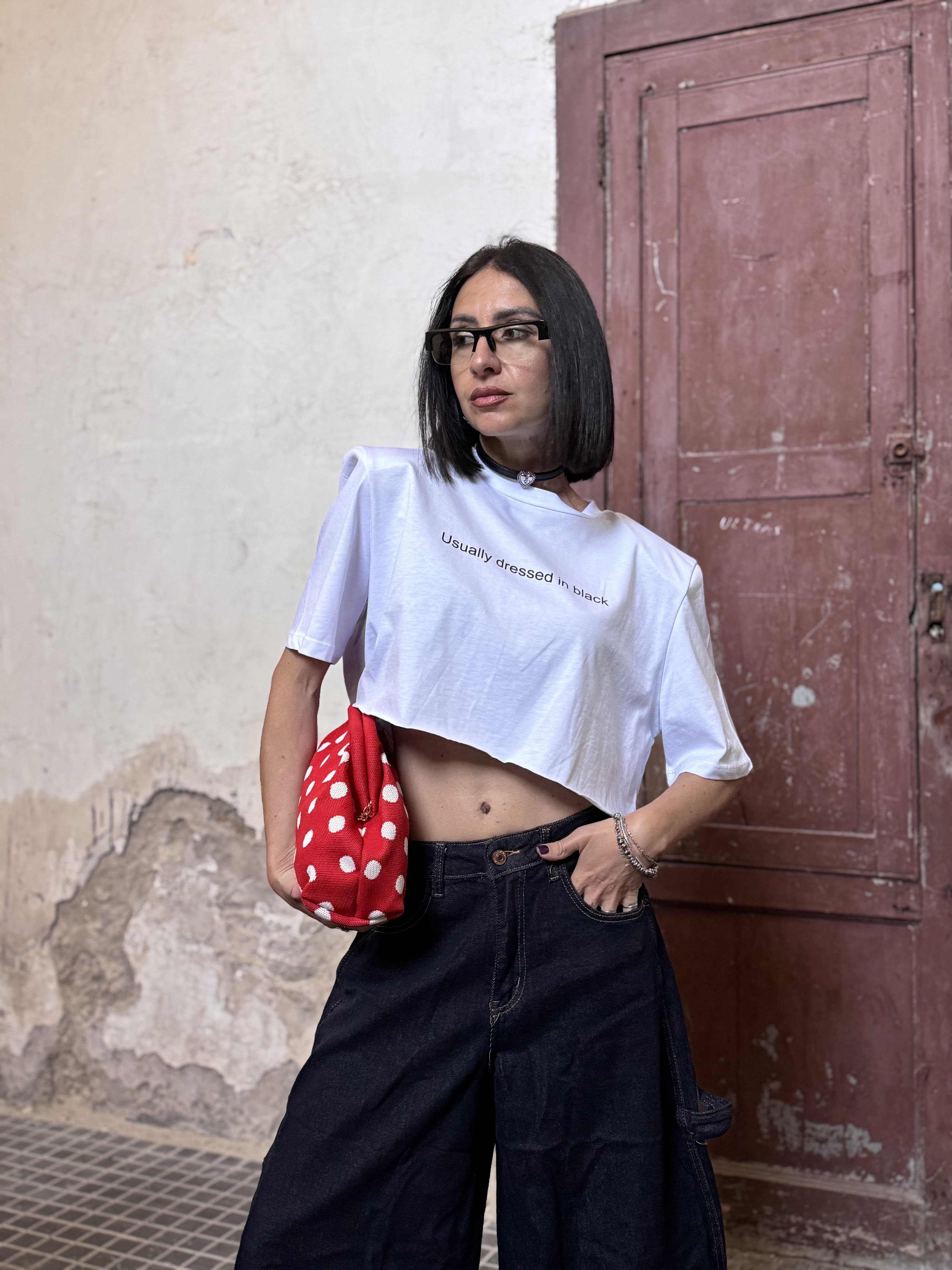 Crop Top Just West con Spalline Imbottite – 100% Cotone