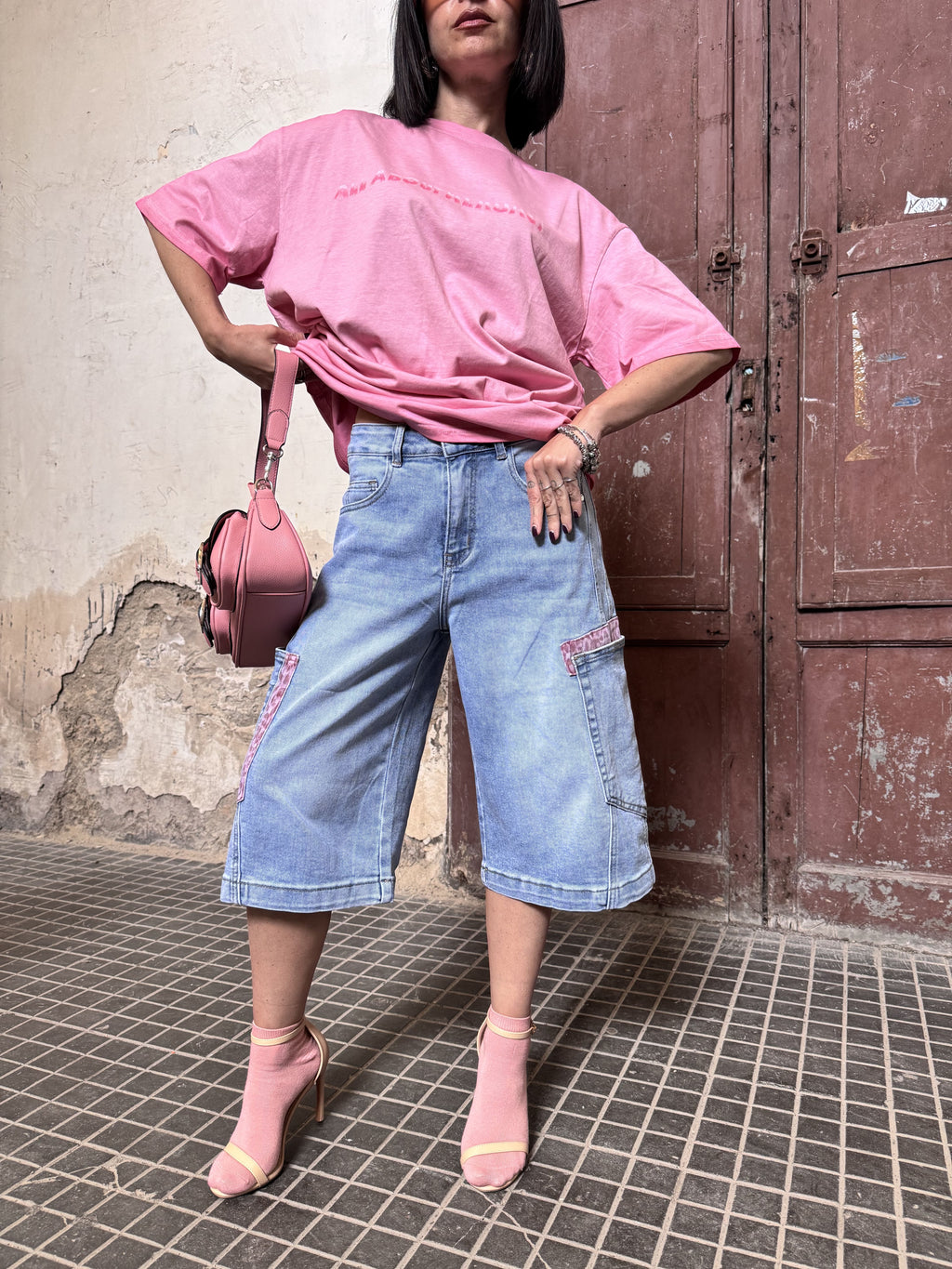 Jorts Denim "Pink Leopard" – Lo Streetstyle che ruggisce (guida alle taglie nei dettagli)
