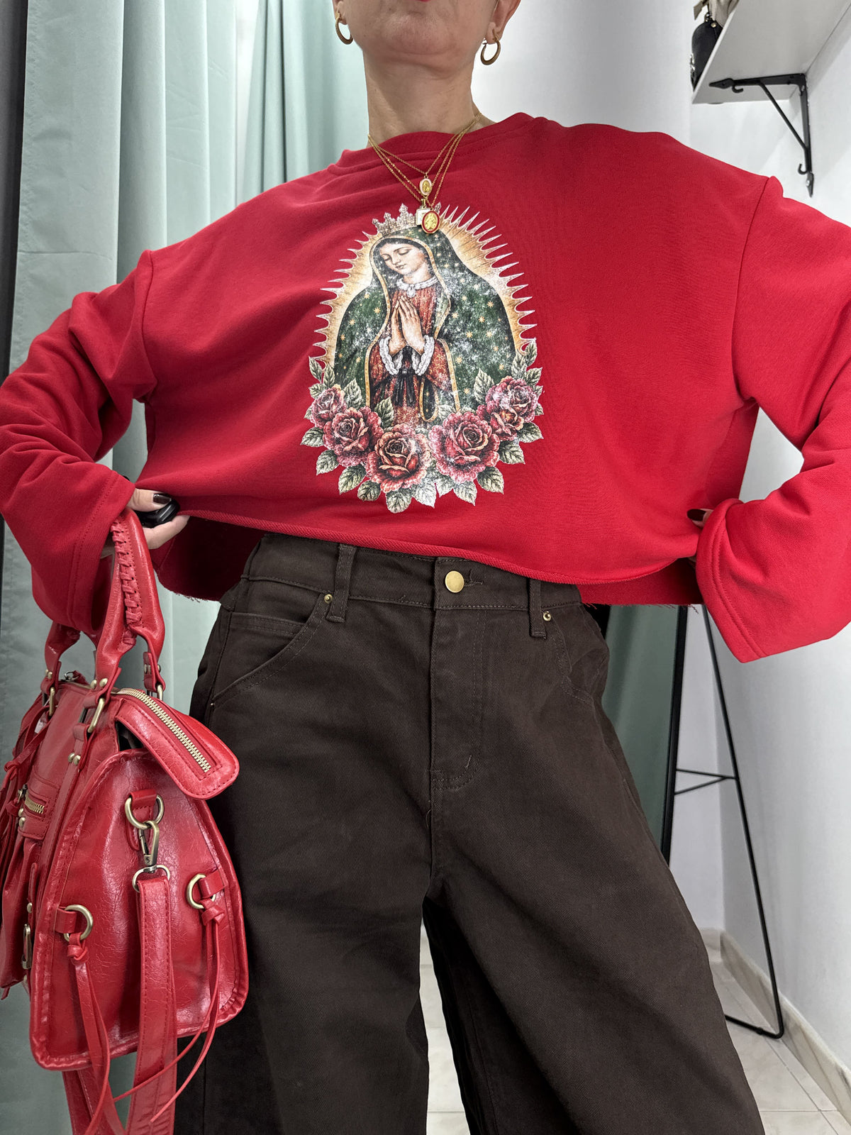Pantaloni Balloon in Denim Elasticizzato con Fondo Regolabile | Taglia Unica
