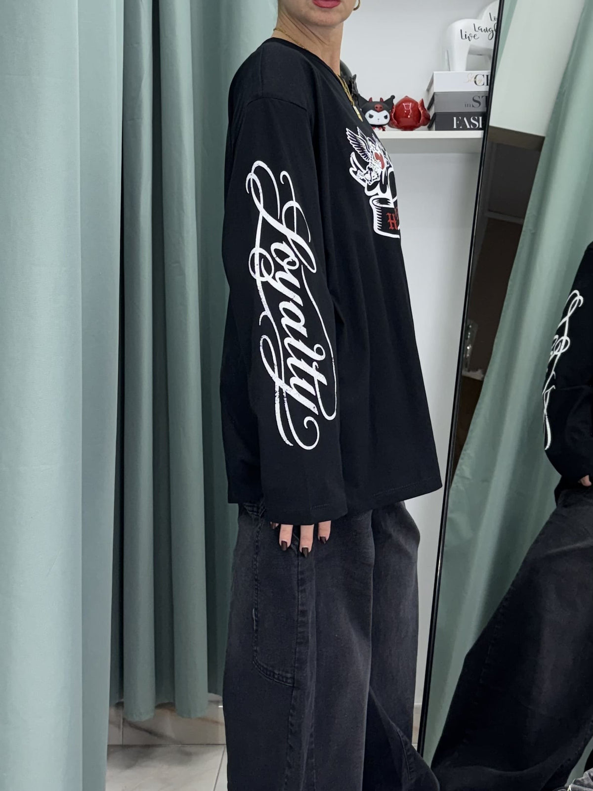 Maglia Long Sleeve Just West "Hearts Never Fade" in Cotone 100% | Taglia Unica Comfy