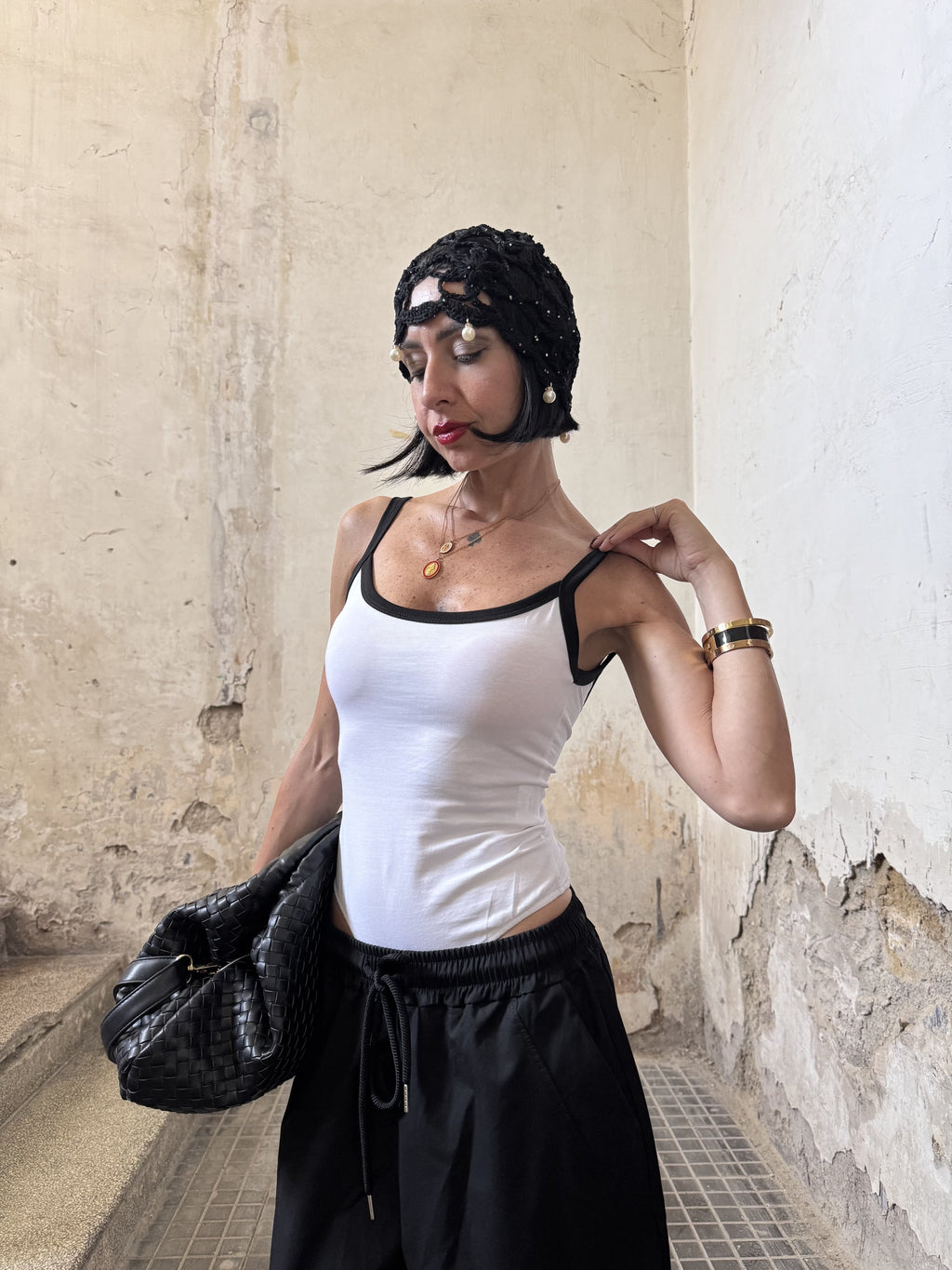 Body Donna Bicolore Just West in Pregiato Lyocell con Scollo Profondo sulla Schiena