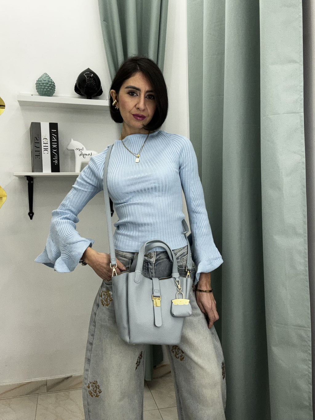 Borsa a Mano Donna “Mamma e Figlia” con Charm – Media Misura