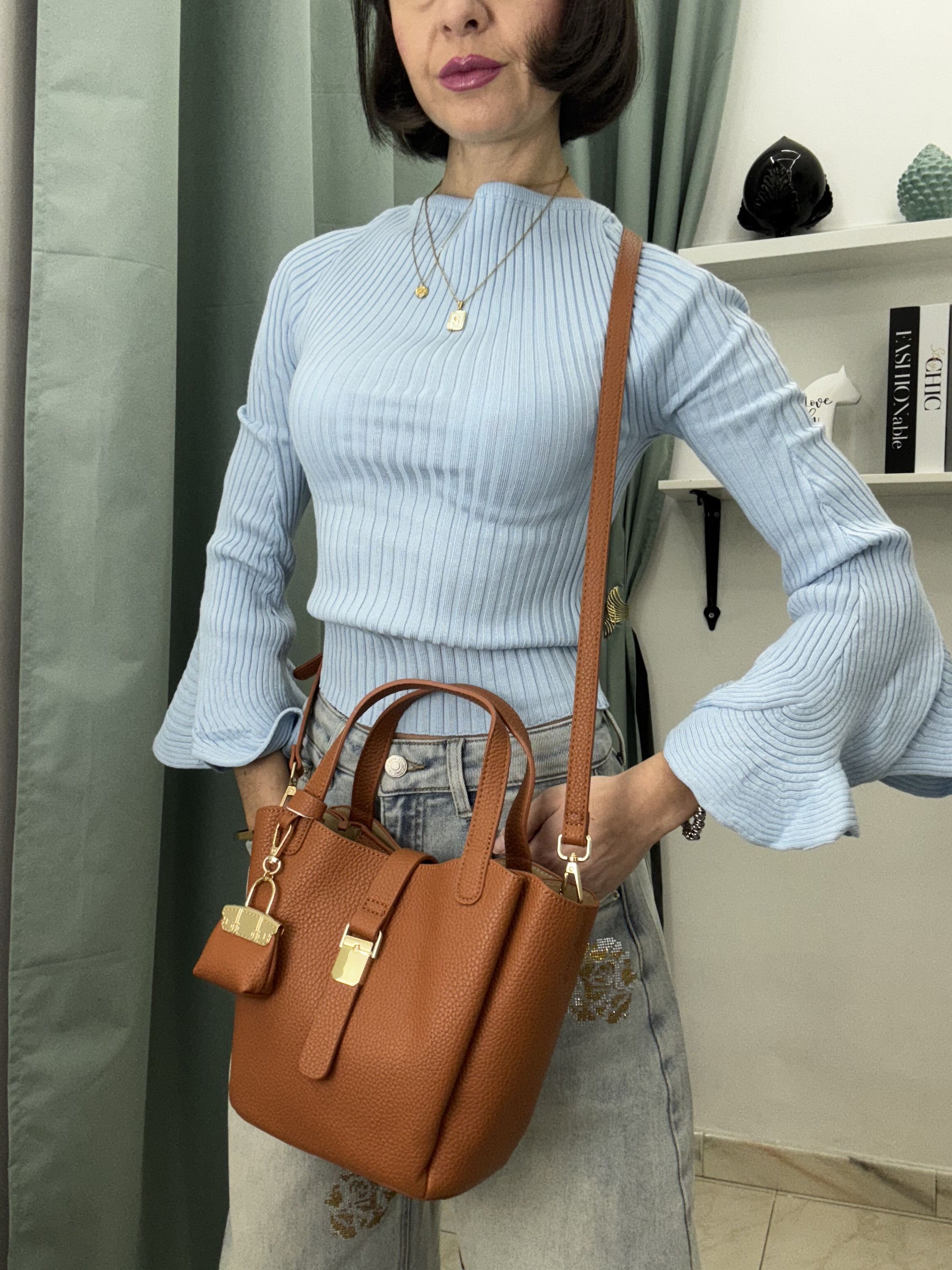 Borsa a Mano Donna “Mamma e Figlia” con Charm – Media Misura