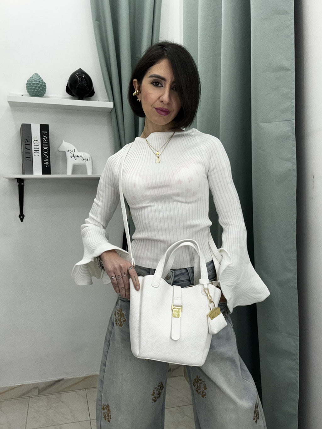 Borsa a Mano Donna “Mamma e Figlia” con Charm – Media Misura