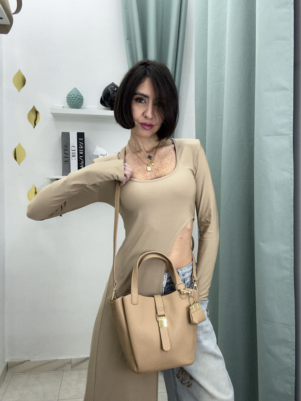 Borsa a Mano Donna “Mamma e Figlia” con Charm – Media Misura