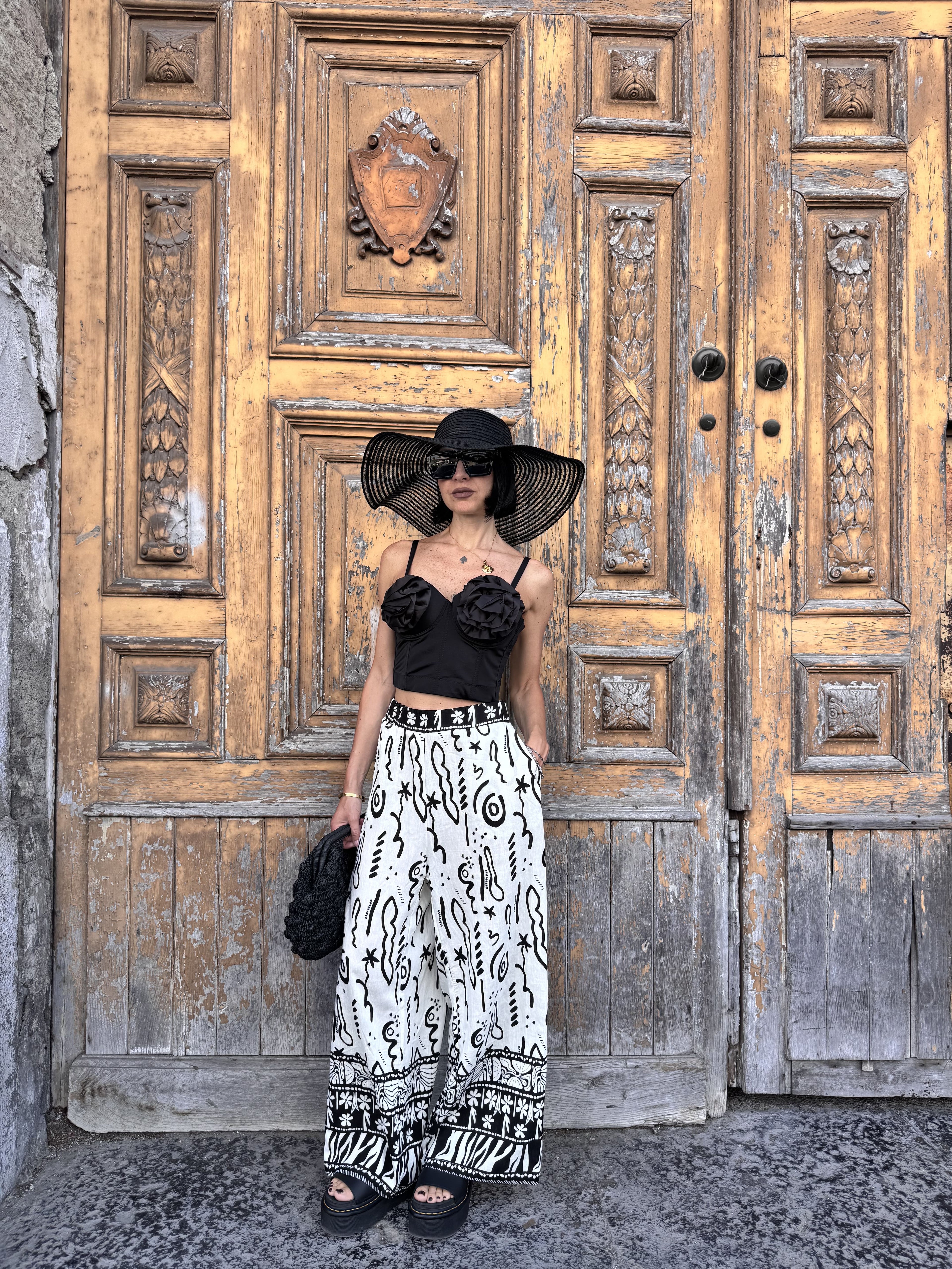 Pantalone Palazzo in Viscosa a Fantasia – Comodità e Stile Fino alla 48-50