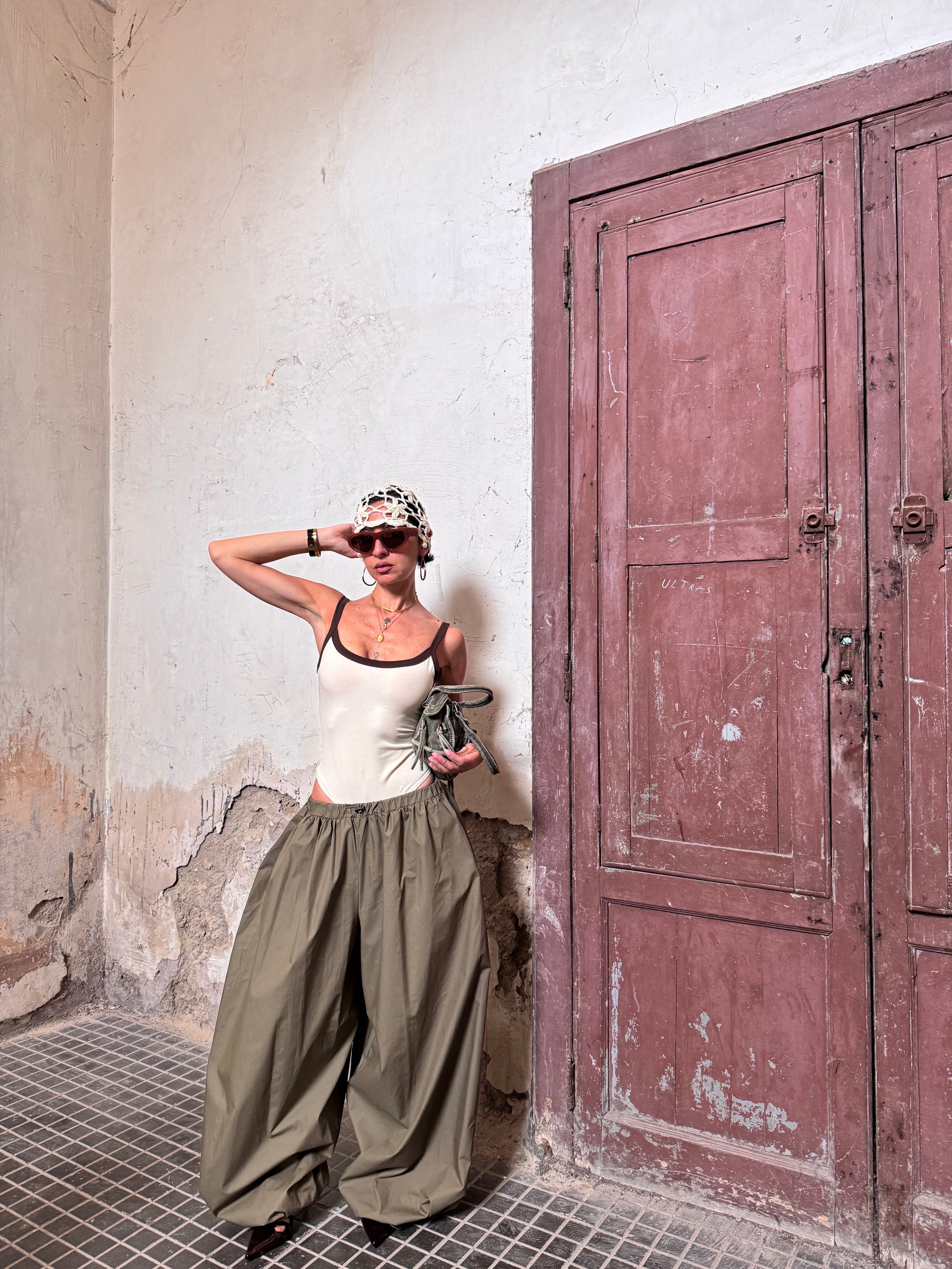 Pantalone Balloon in Cotone con Coulisse – JUST WEST