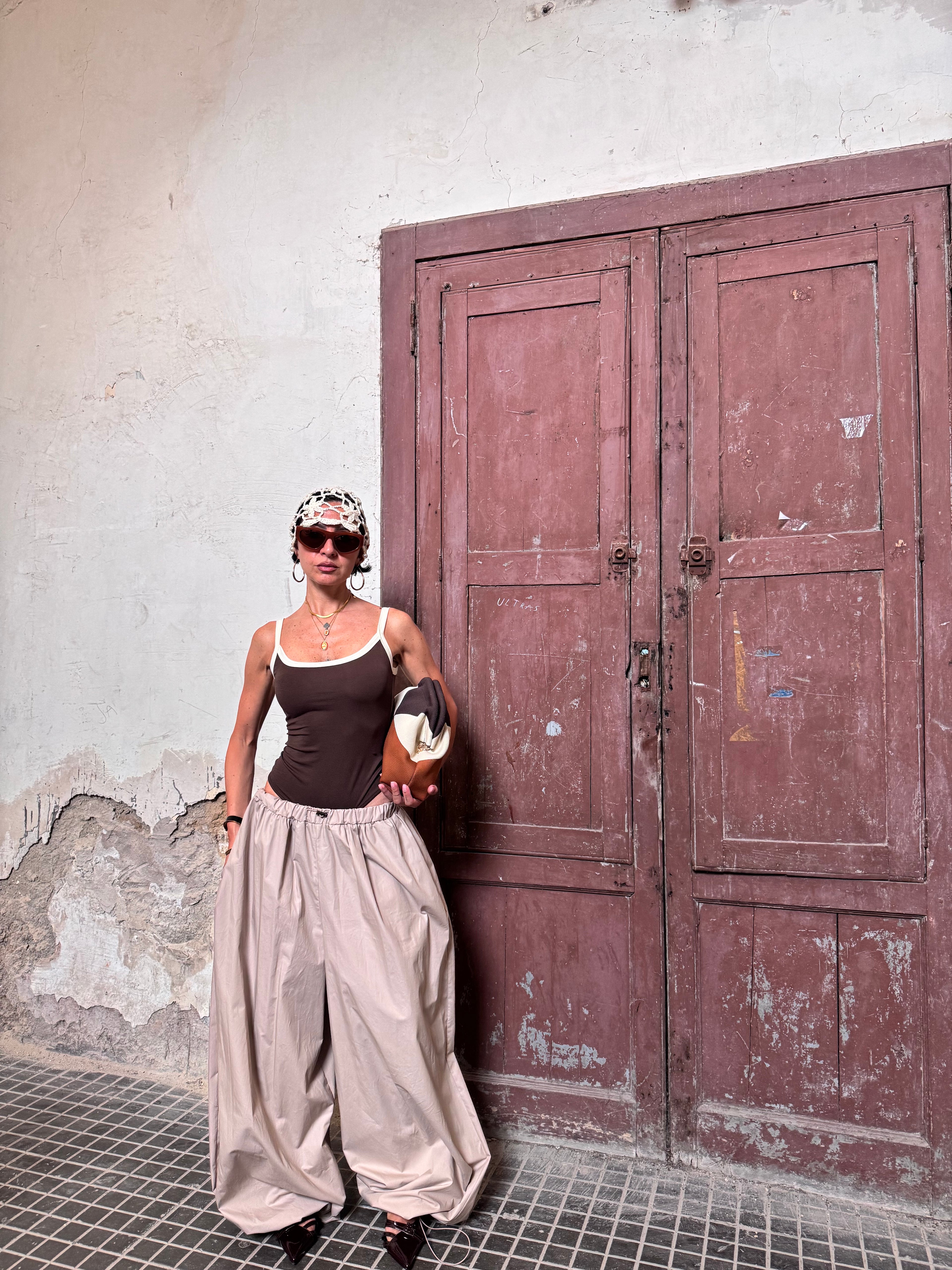 Pantalone Balloon in Cotone con Coulisse – JUST WEST
