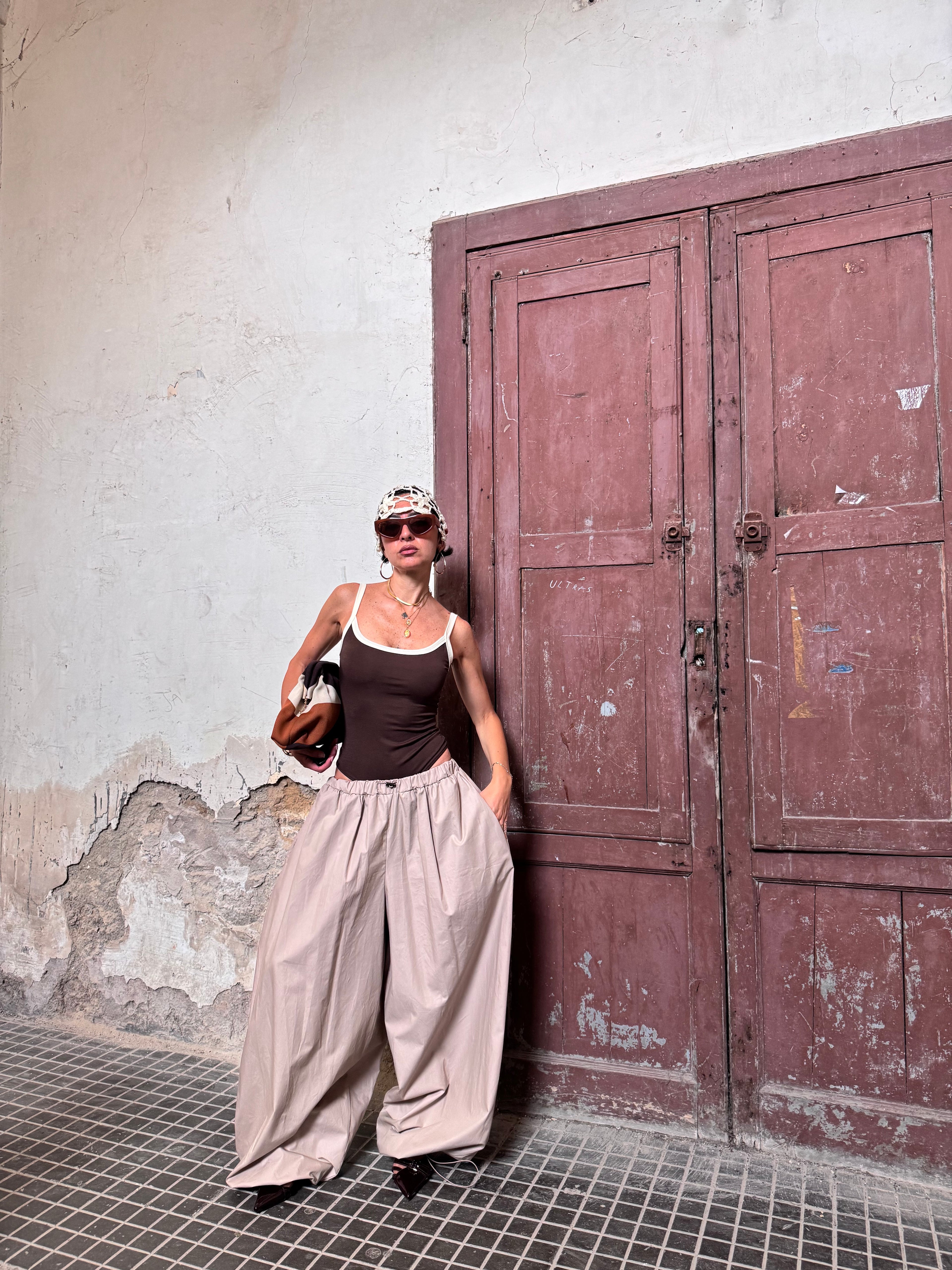 Pantalone Balloon in Cotone con Coulisse – JUST WEST