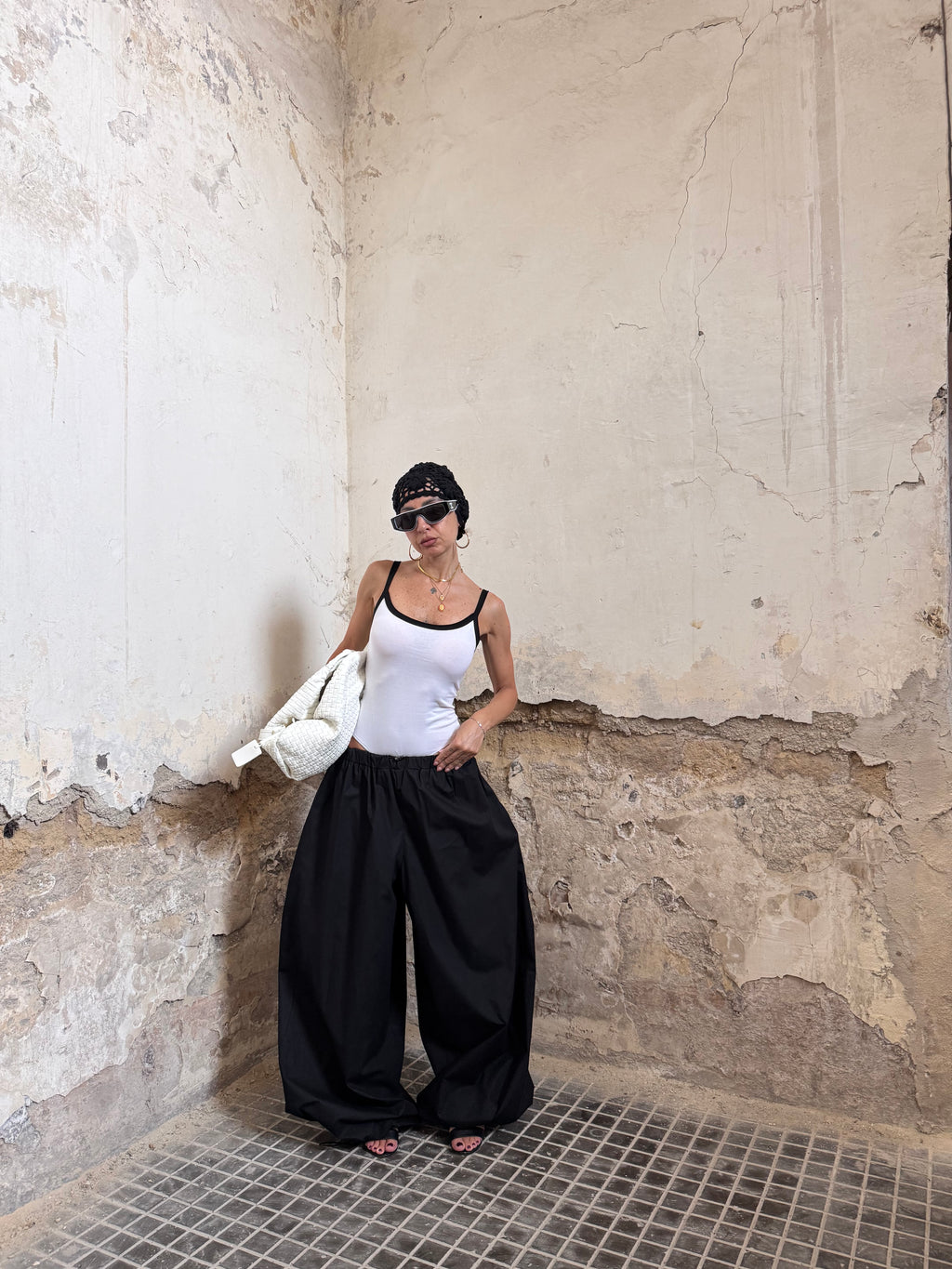 Pantalone Balloon in Cotone con Coulisse – JUST WEST