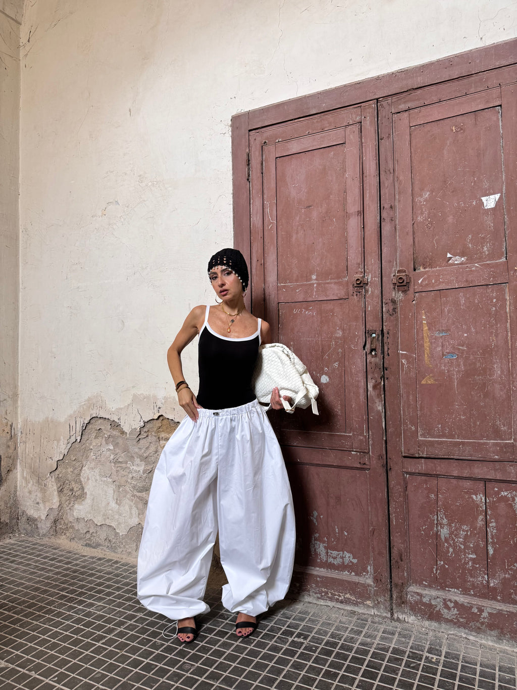 Pantalone Balloon in Cotone con Coulisse – JUST WEST