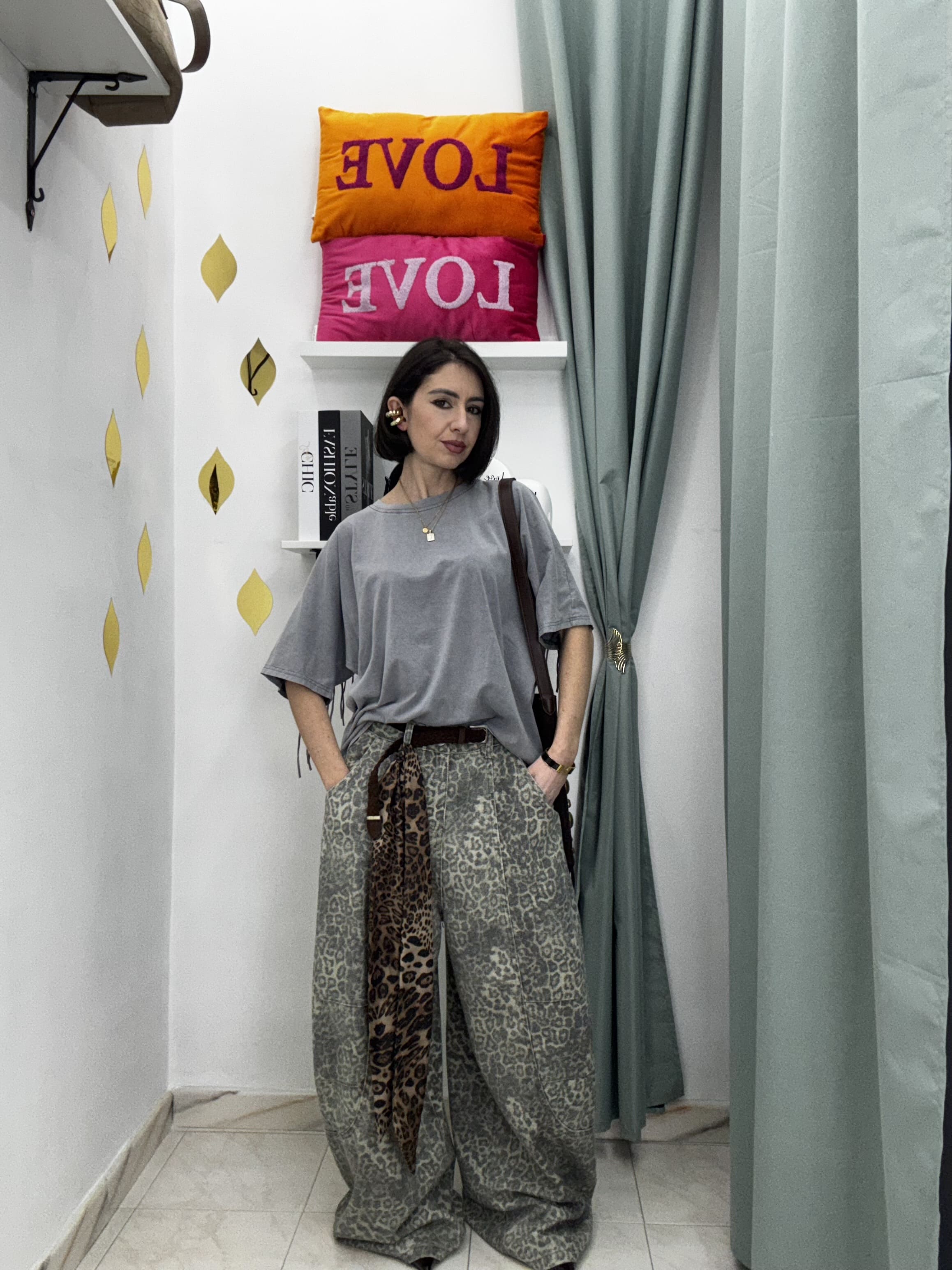 Maglia Donna Mezza Manica con Frange – Cotone Effetto Slavato | Taglia Unica oversize (Copia)