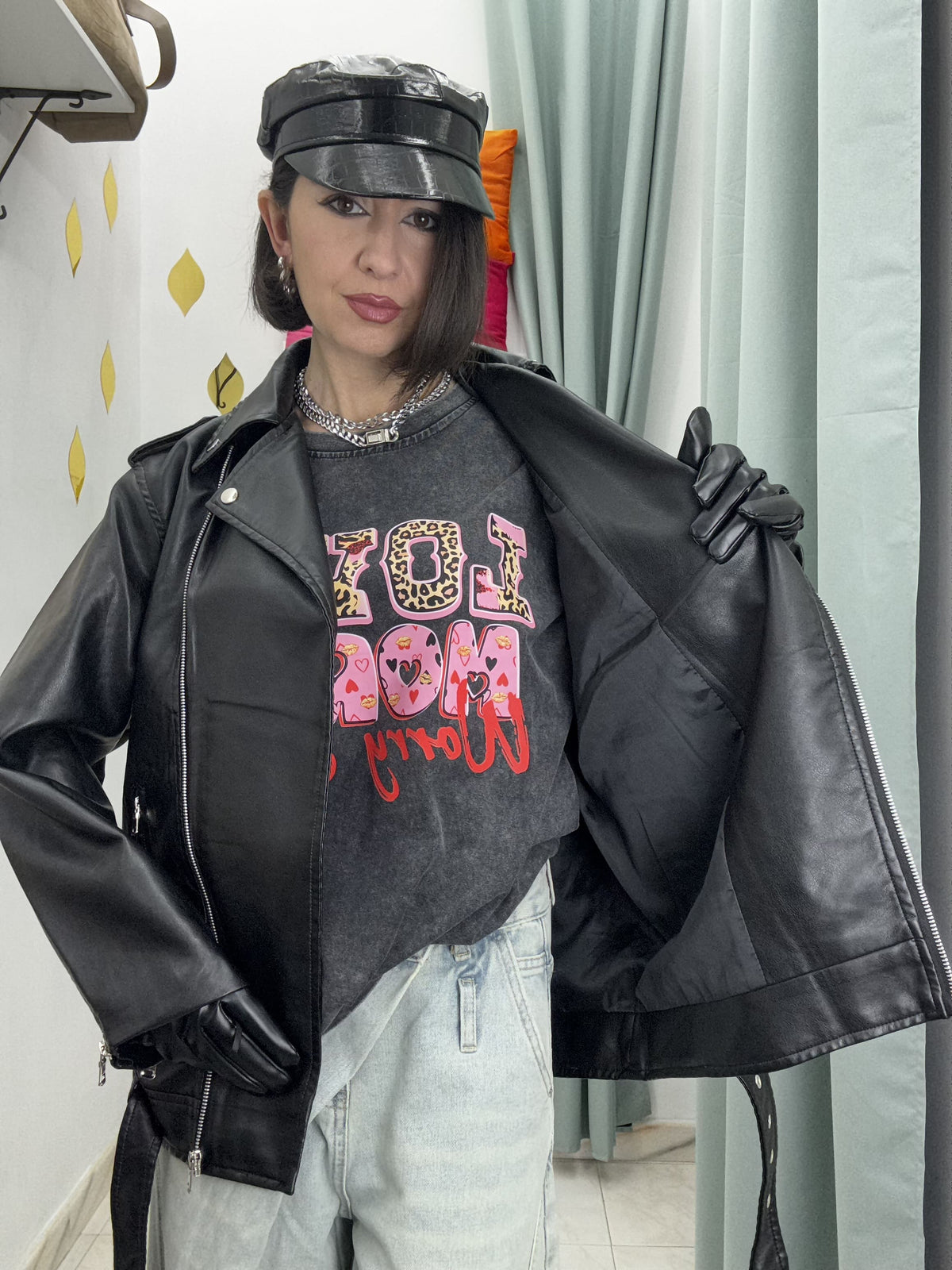 Giubbino Chiodo Donna in Similpelle Nero – Comfy Fit, Top Quality (guida alle taglie in dettagli)