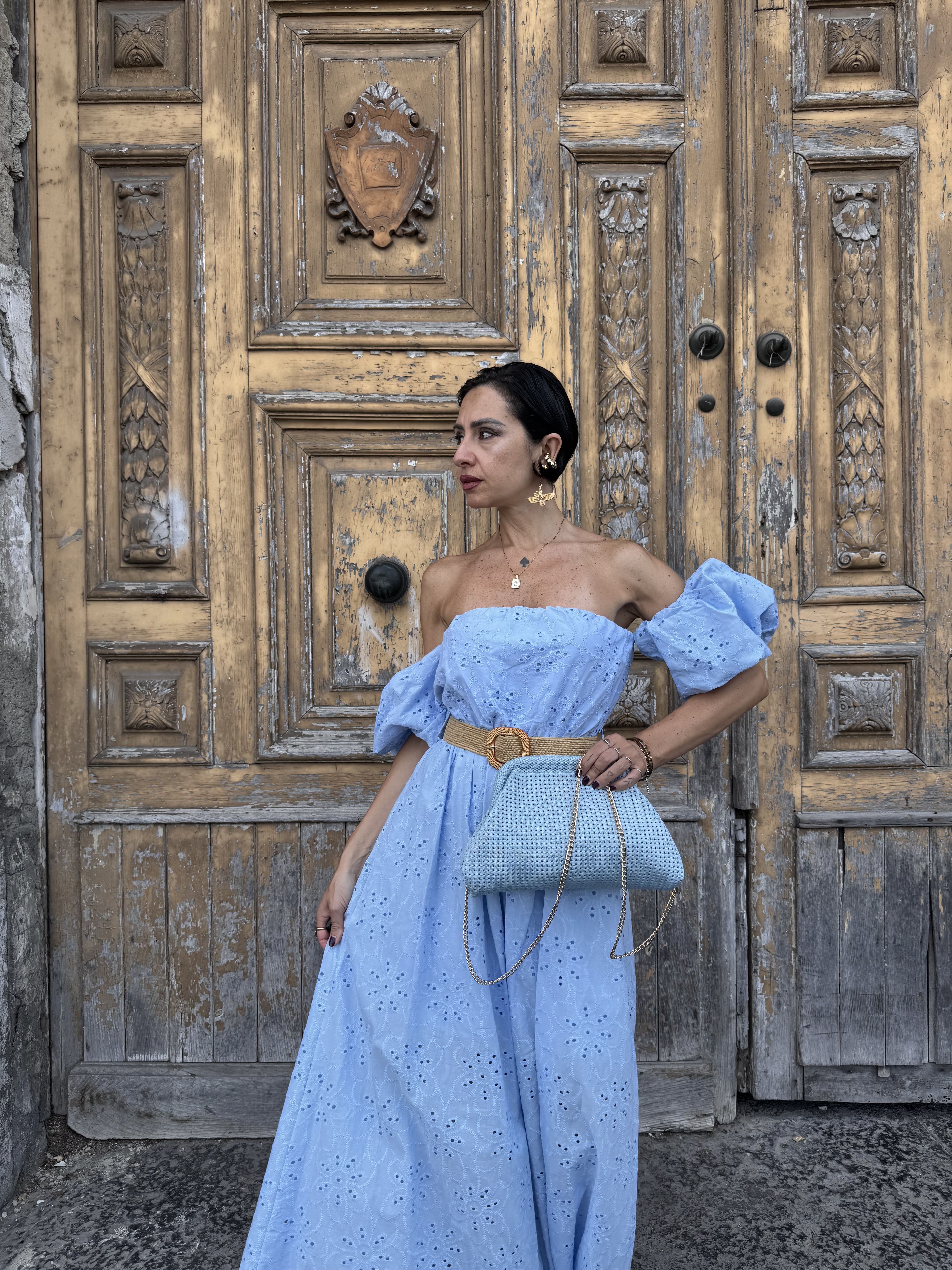 Abito Lungo a Fascia in Pizzo San Gallo: Romanticismo Trendy in 6 Colori
