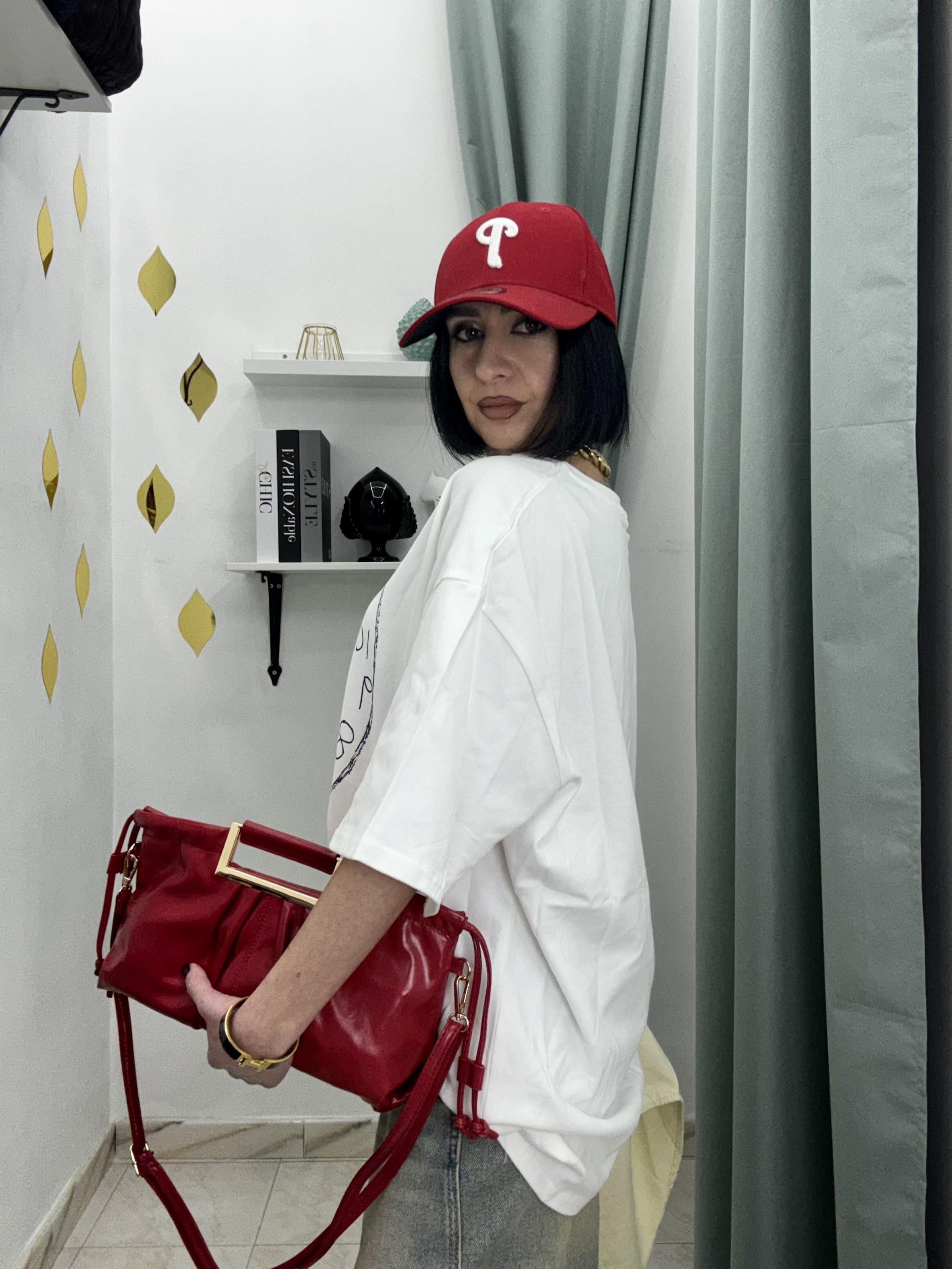 T-Shirt Donna Oversize Bianca con Stampa Topolino Apprendista Stregone – Taglia Unica