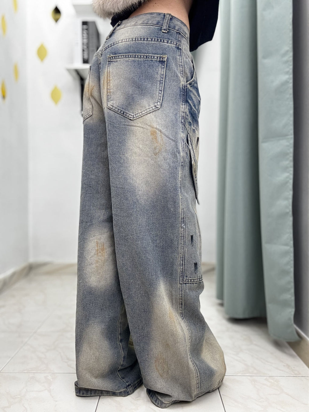 Pantalone Donna in Denim Casual Multicolor – Modello Ballon Sabbiato (guida alle taglie nei dettagli)