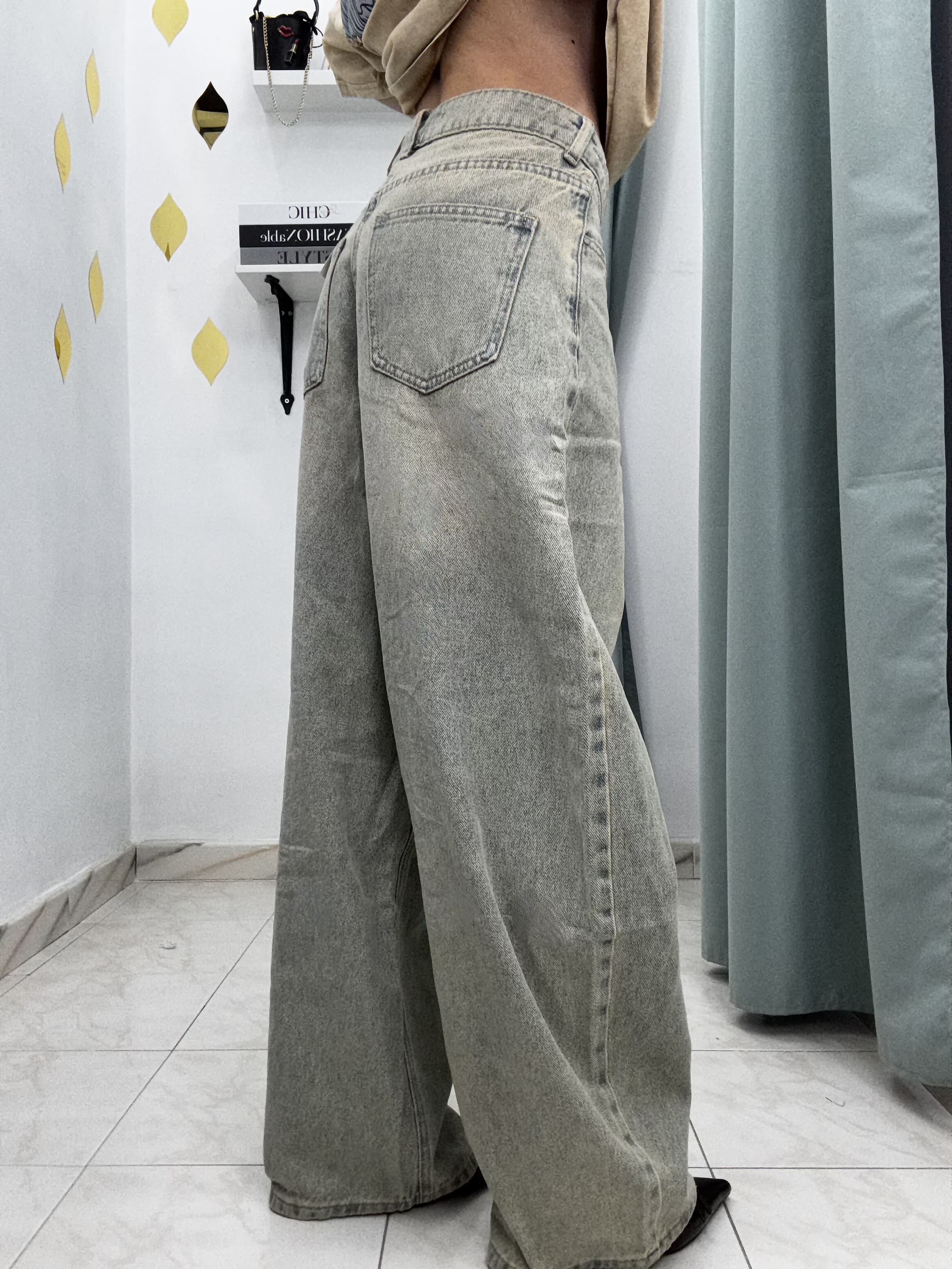Pantalone in Denim Balloon  Blu Sabbiato non elasticizzato (guida alle taglie nei dettagli)