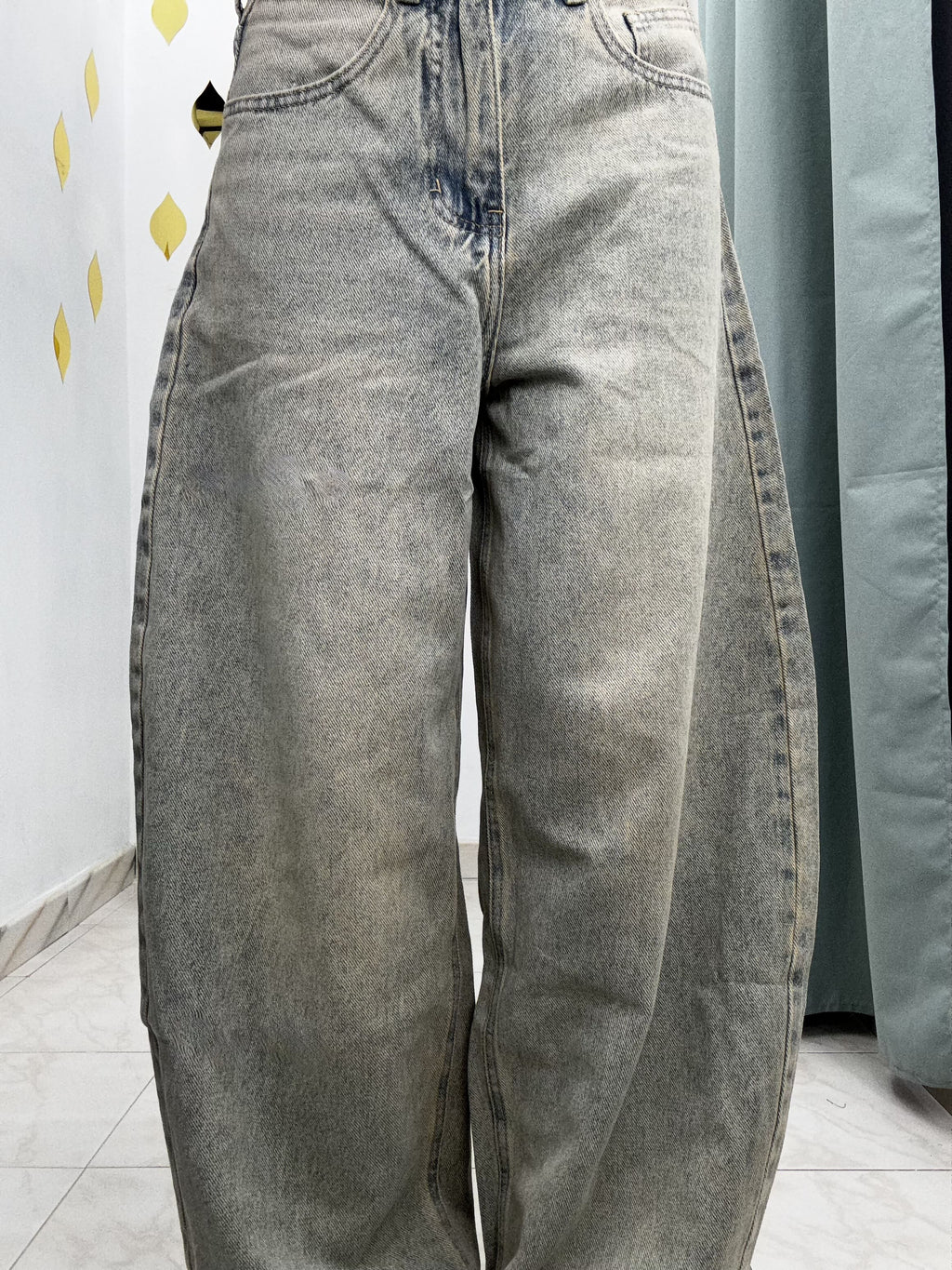 Pantalone in Denim Balloon  Blu Sabbiato non elasticizzato (guida alle taglie nei dettagli)