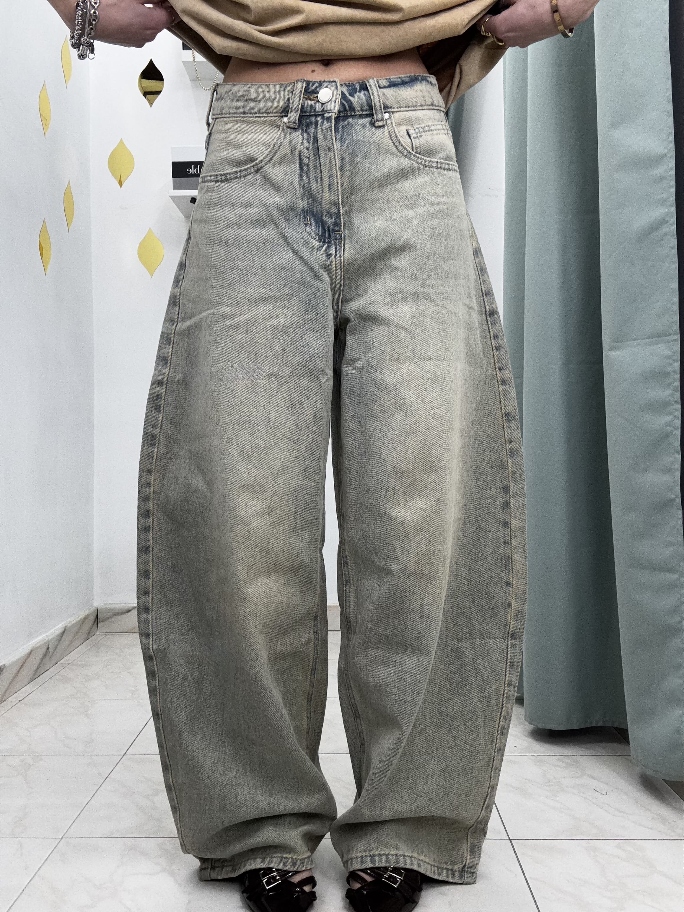 Pantalone in Denim Balloon  Blu Sabbiato non elasticizzato (guida alle taglie nei dettagli)