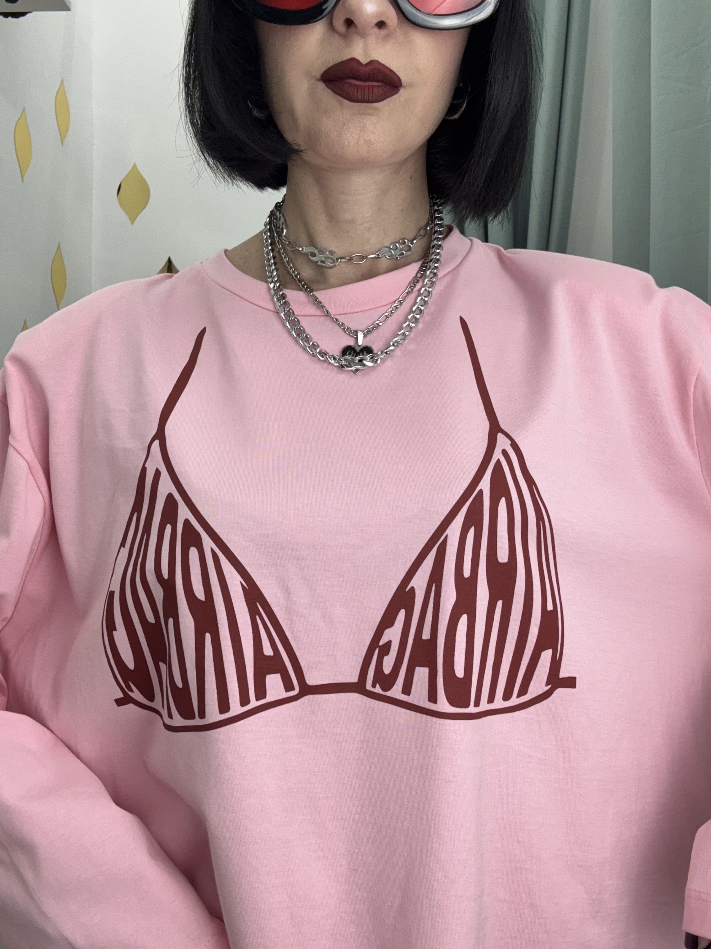 Maglia Long Sleeve Donna in Cotone 100% “AIRBAG” – Oversize Fit | Just West