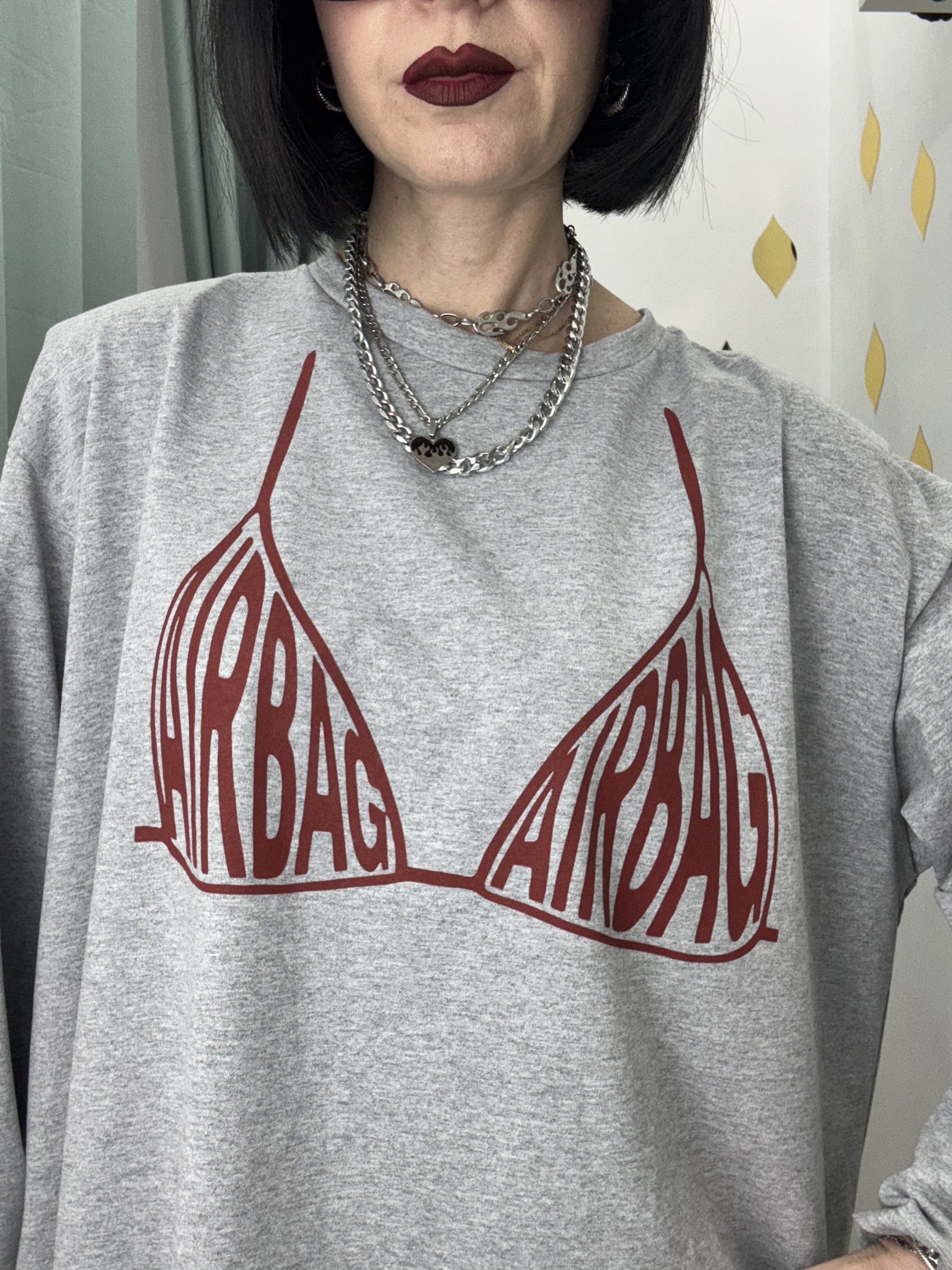 Maglia Long Sleeve Donna in Cotone 100% “AIRBAG” – Oversize Fit | Just West