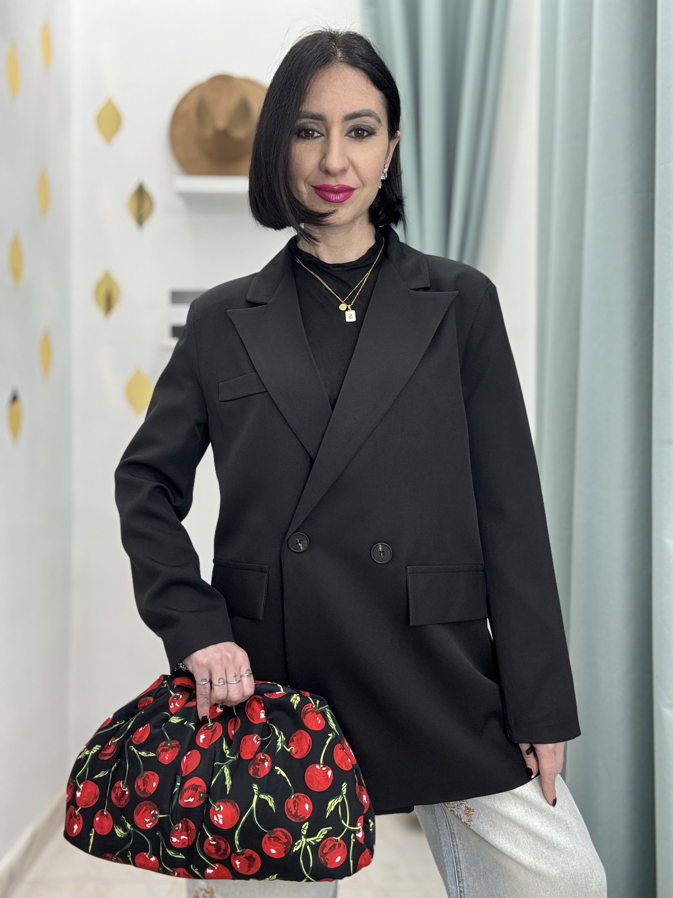 Blazer Donna Doppiopetto con Spalline Just West– Giacca Elegante e Versatile