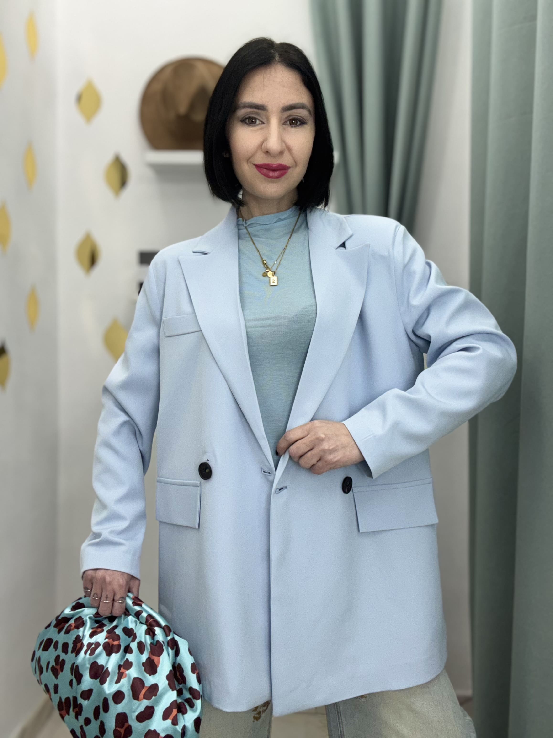 Blazer Donna Doppiopetto con Spalline Just West– Giacca Elegante e Versatile