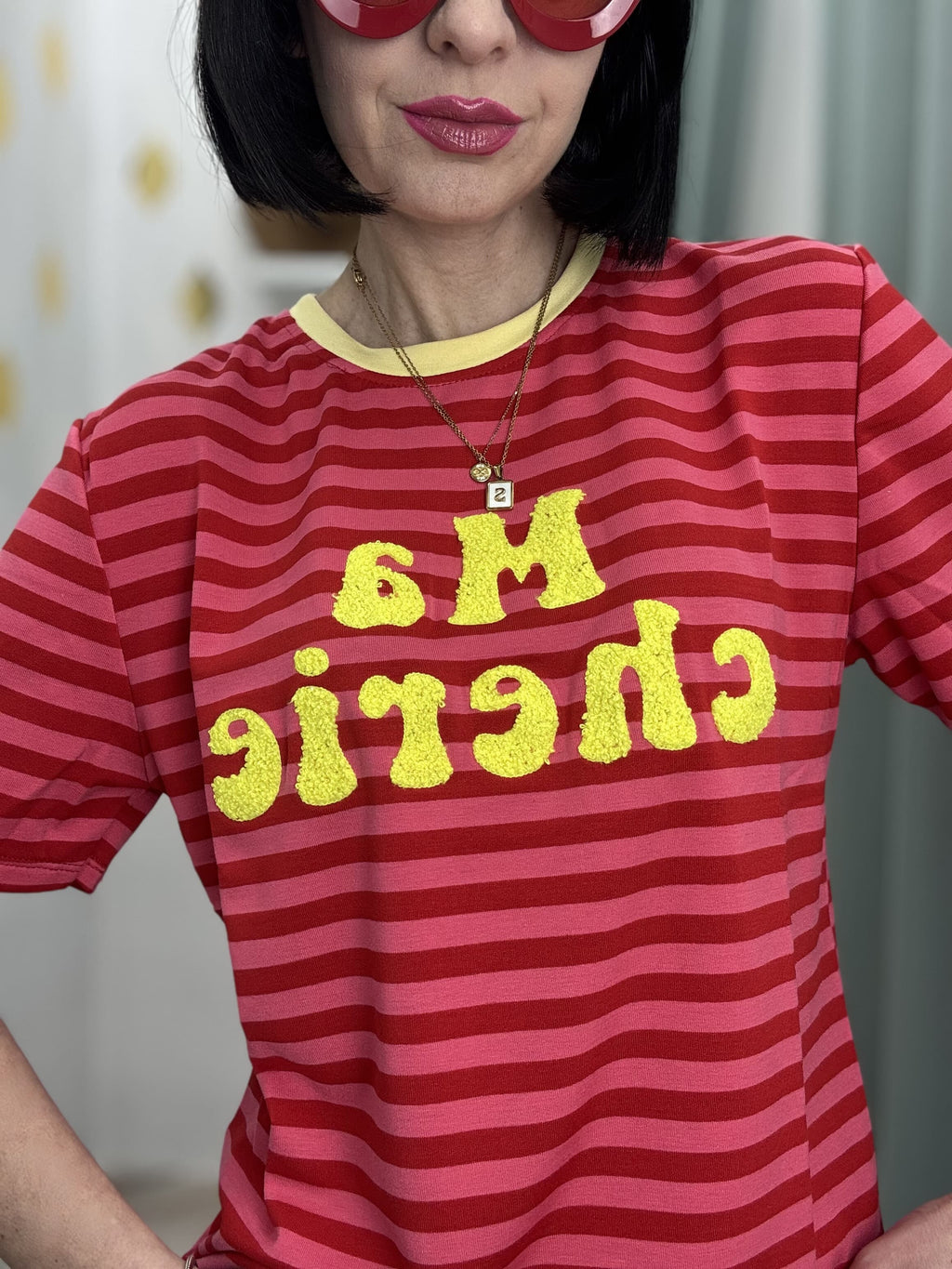 T-Shirt Crop "MA CHERIE" – Stile Parisien & Comfort Stretch