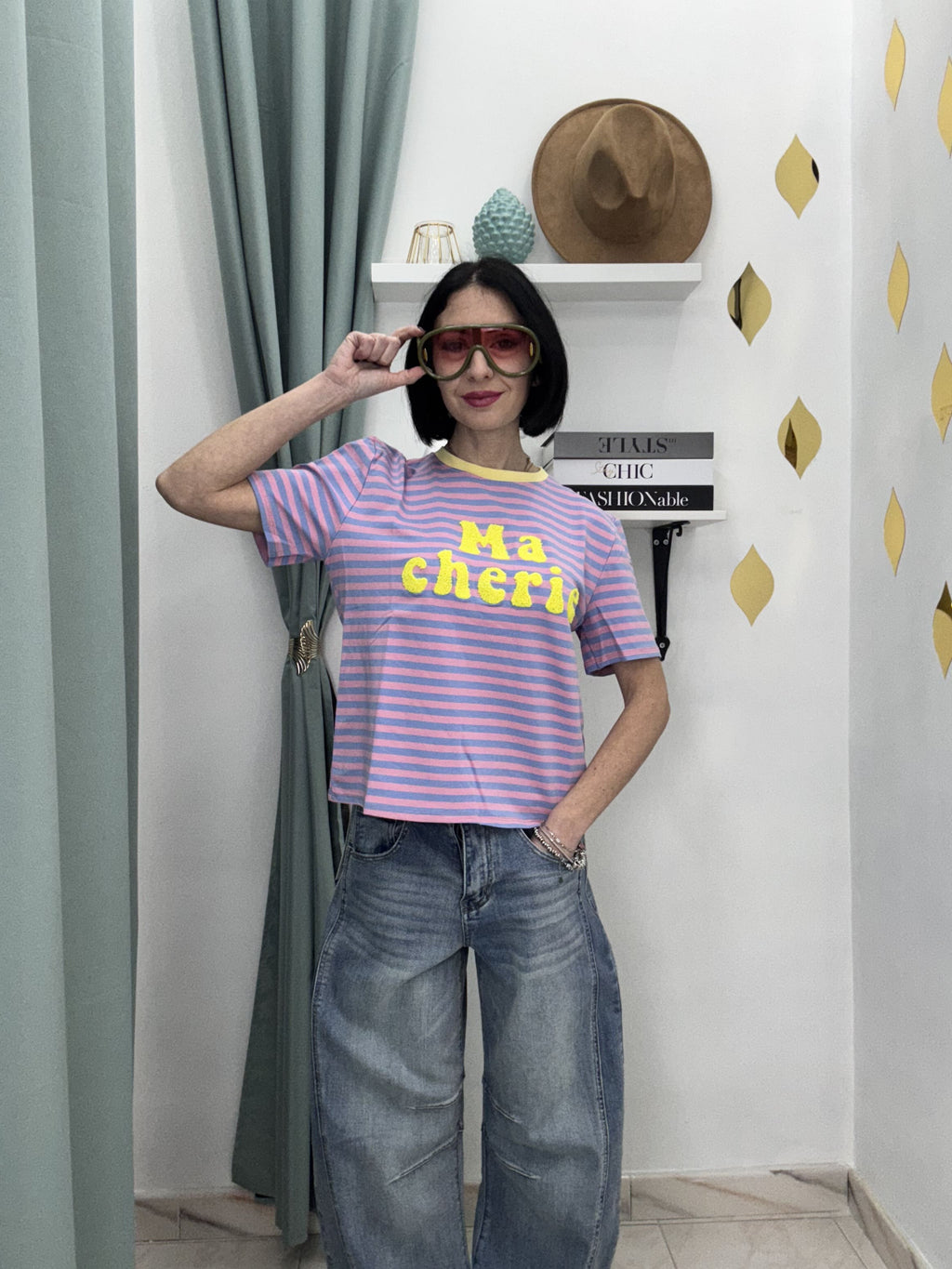 T-Shirt Crop "MA CHERIE" – Stile Parisien & Comfort Stretch