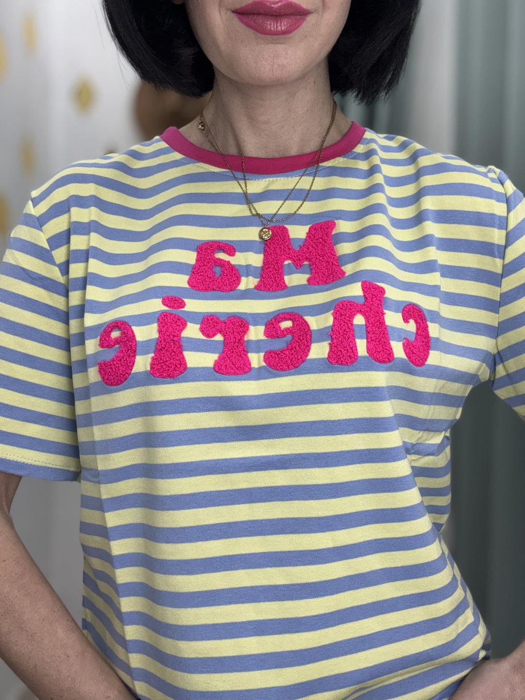 T-Shirt Crop "MA CHERIE" – Stile Parisien & Comfort Stretch